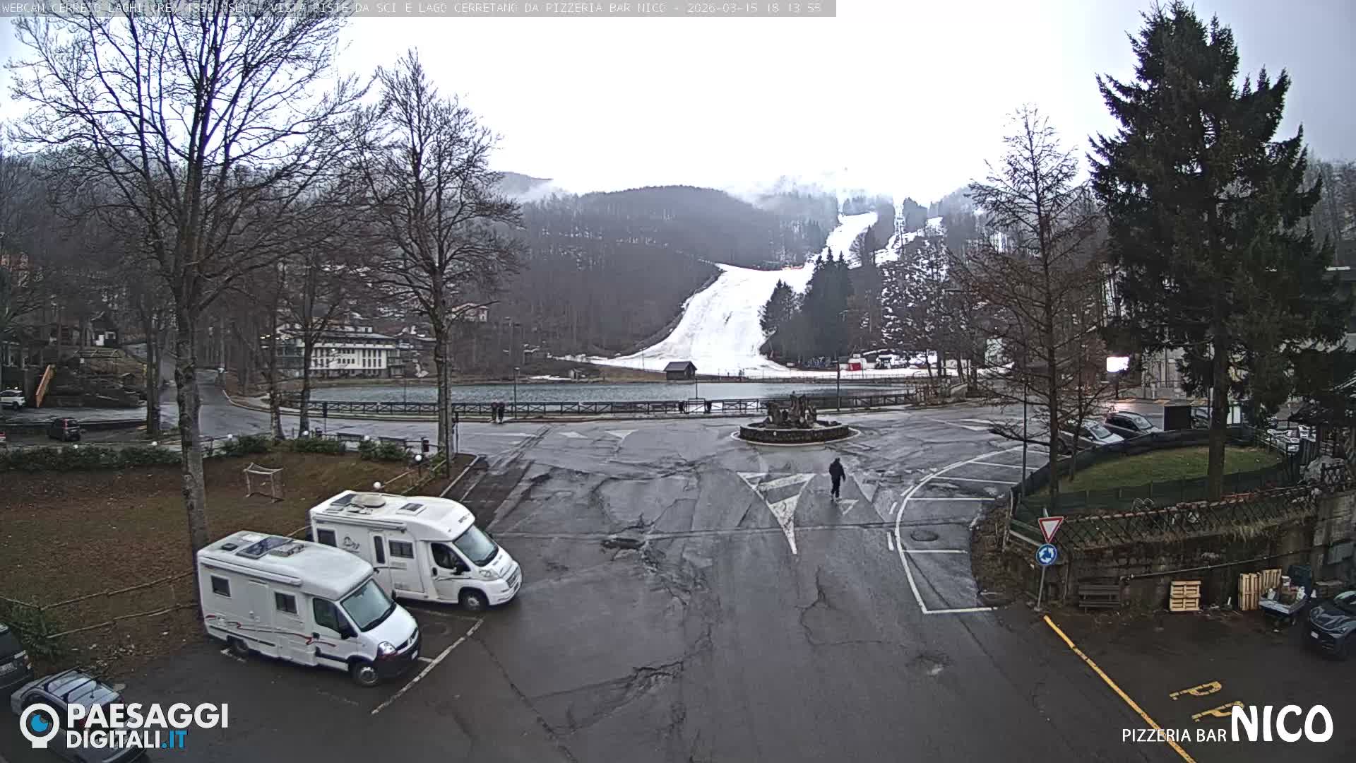 Cerreto Laghi Lake Ski Slopes & Lake's Square Live Cam  - Reggio Emilia, Emilia-Romagna, Italy