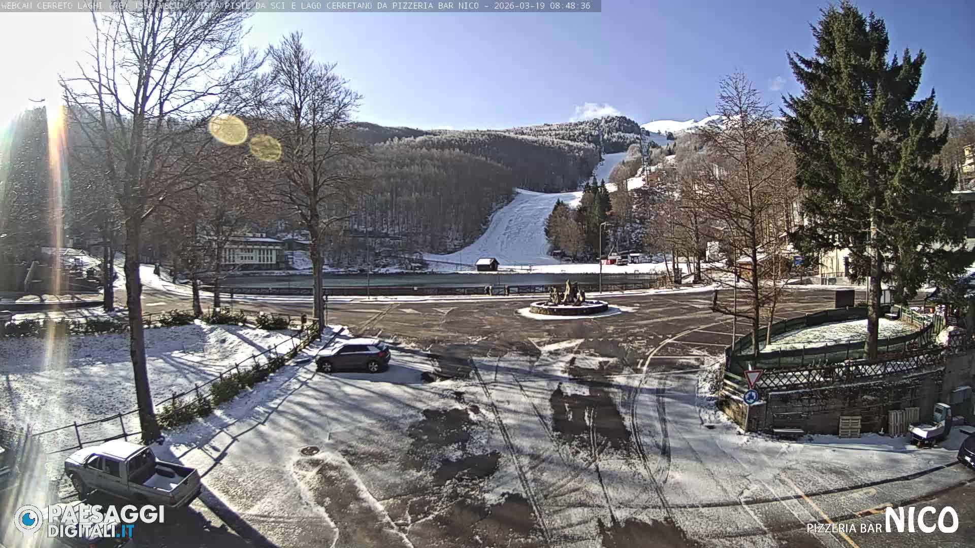Cerreto Laghi Lake Ski Slopes & Lake's Square Live Cam  - Reggio Emilia, Emilia-Romagna, Italy