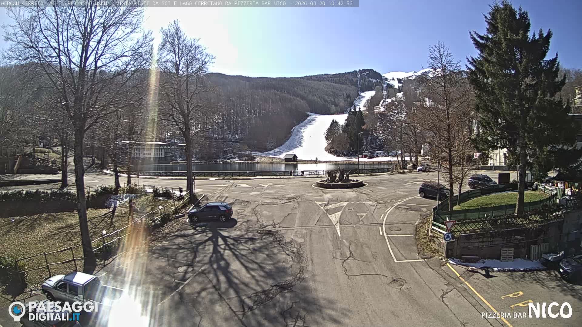 Cerreto Laghi Lake Ski Slopes & Lake's Square Live Cam  - Reggio Emilia, Emilia-Romagna, Italy