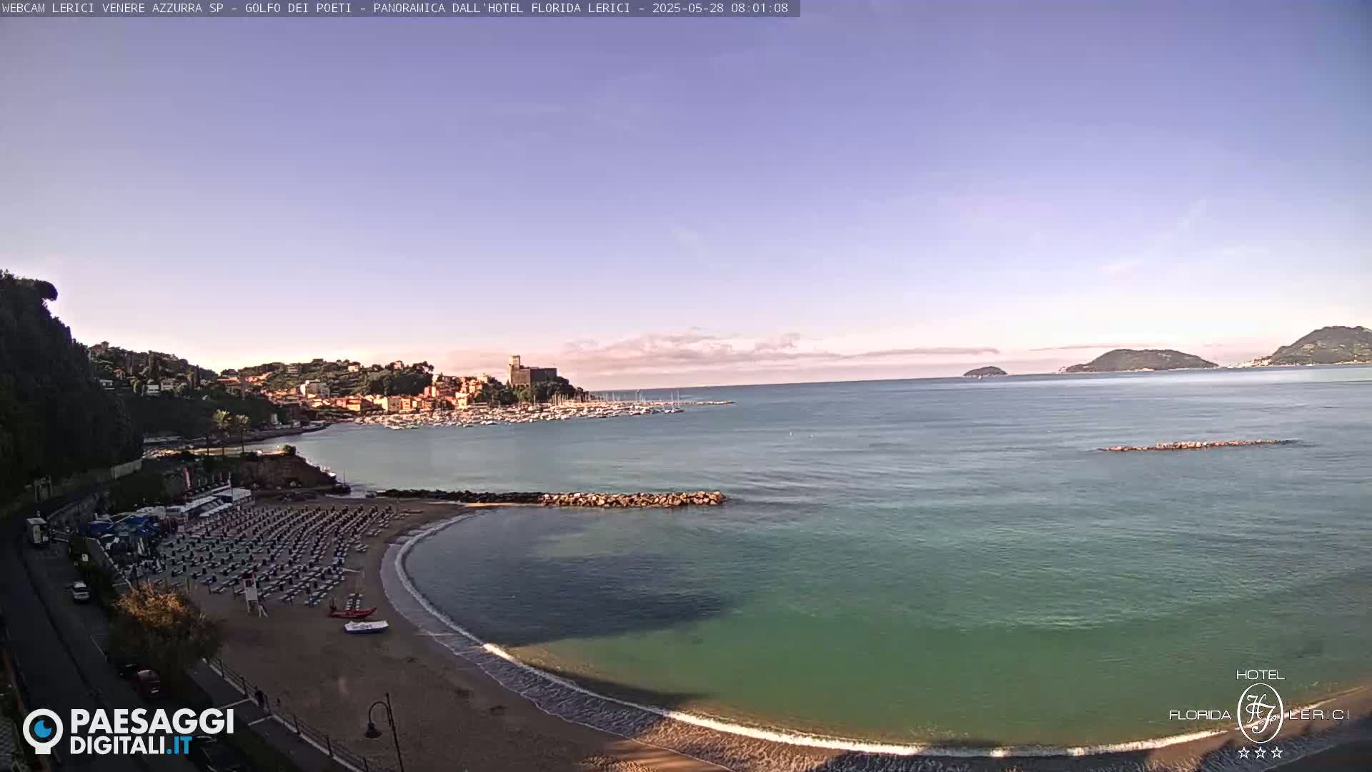  Lerici Venere Azzurra Beach Live Cam - La Spezia, Liguria, Italy