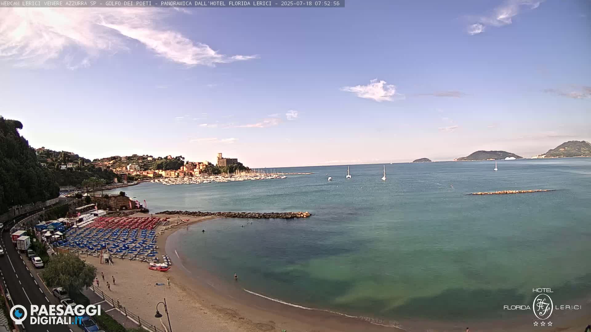 Lerici Venere Azzurra Beach Live Cam - La Spezia, Liguria, Italy