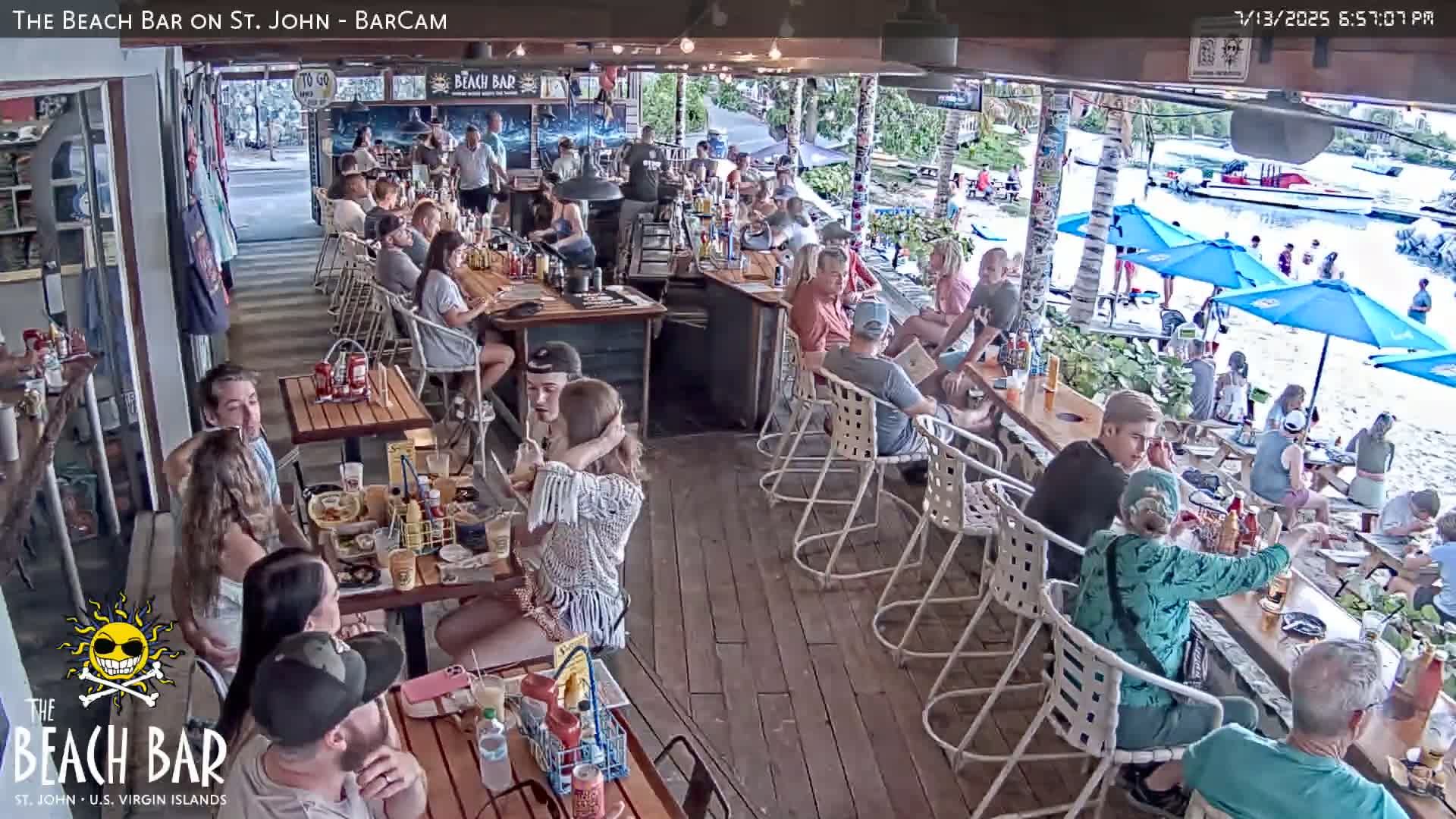 St. John, Cruz Bay The Beach Bar Live Cam - Cruz Bay, St. John, United States Virgin Islands, USA