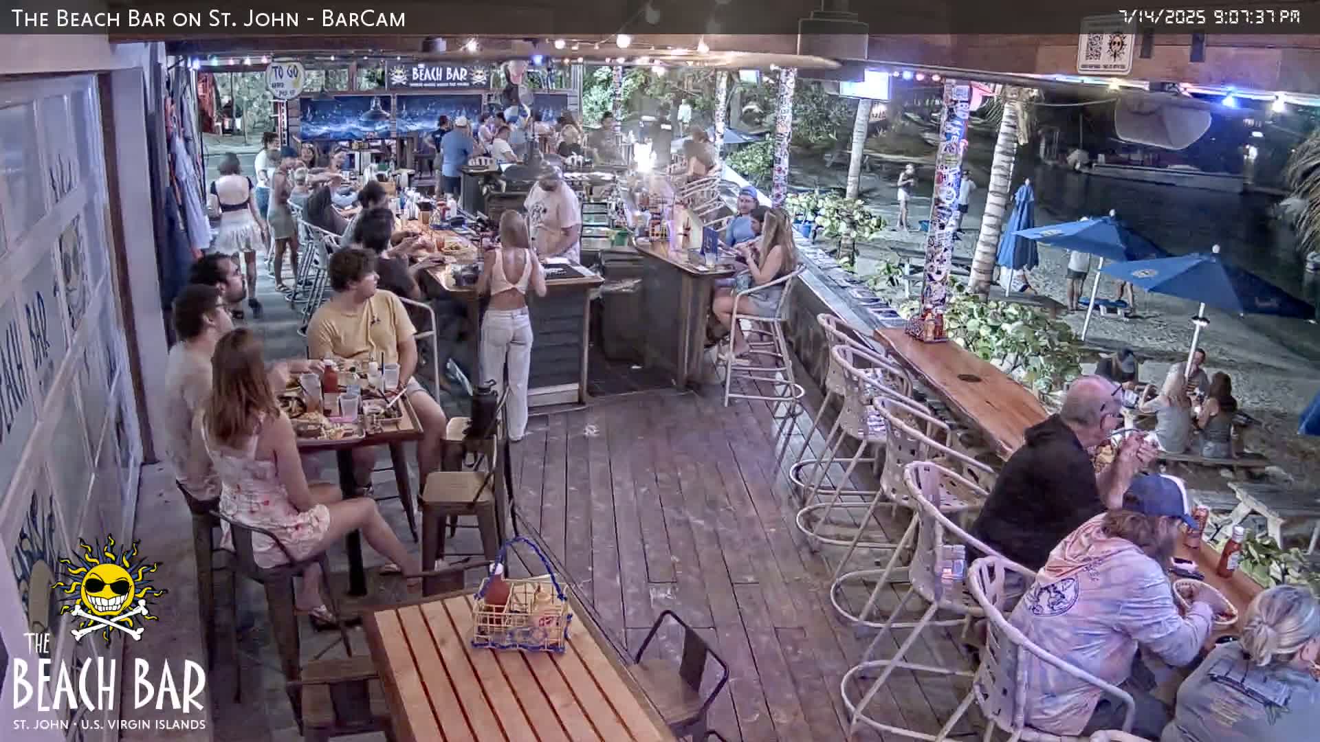 St. John, Cruz Bay The Beach Bar Live Cam - Cruz Bay, St. John, United States Virgin Islands, USA