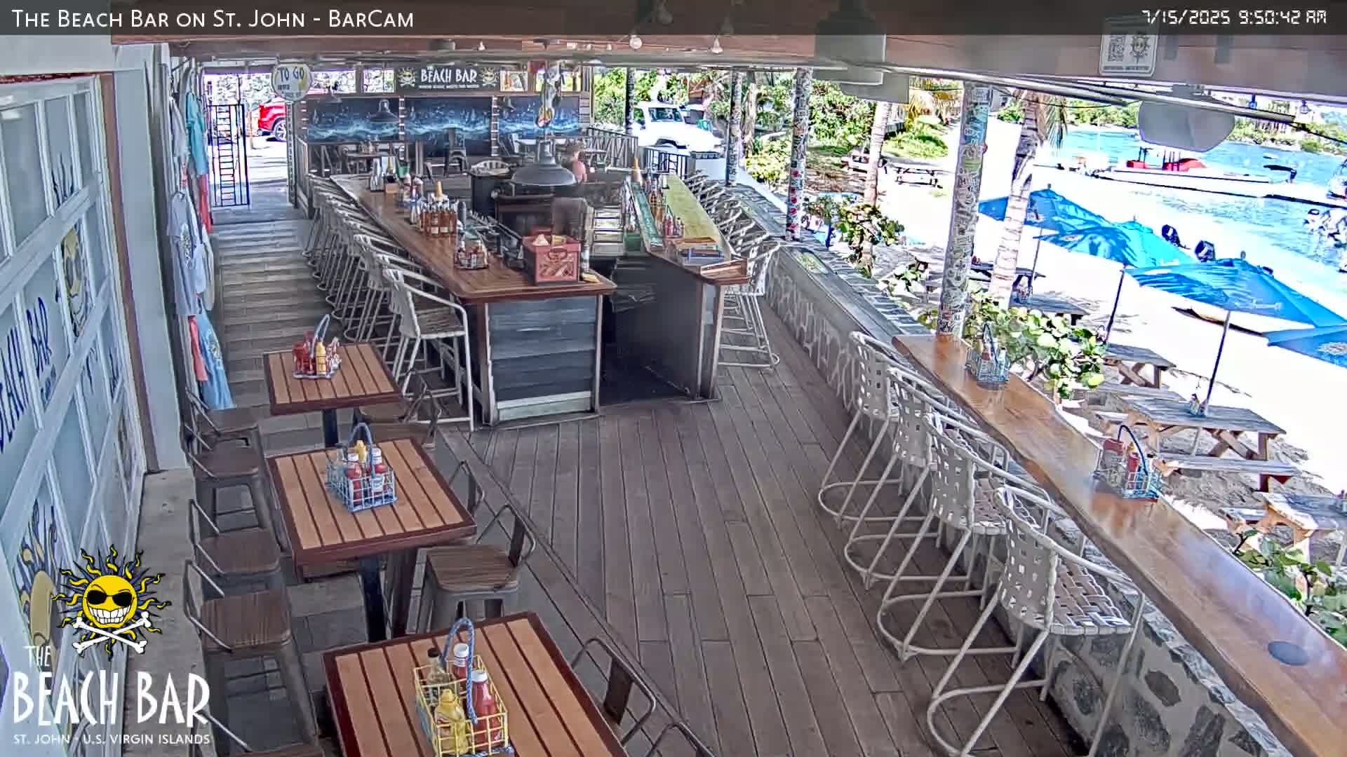St. John, Cruz Bay The Beach Bar Live Cam - Cruz Bay, St. John, United States Virgin Islands, USA