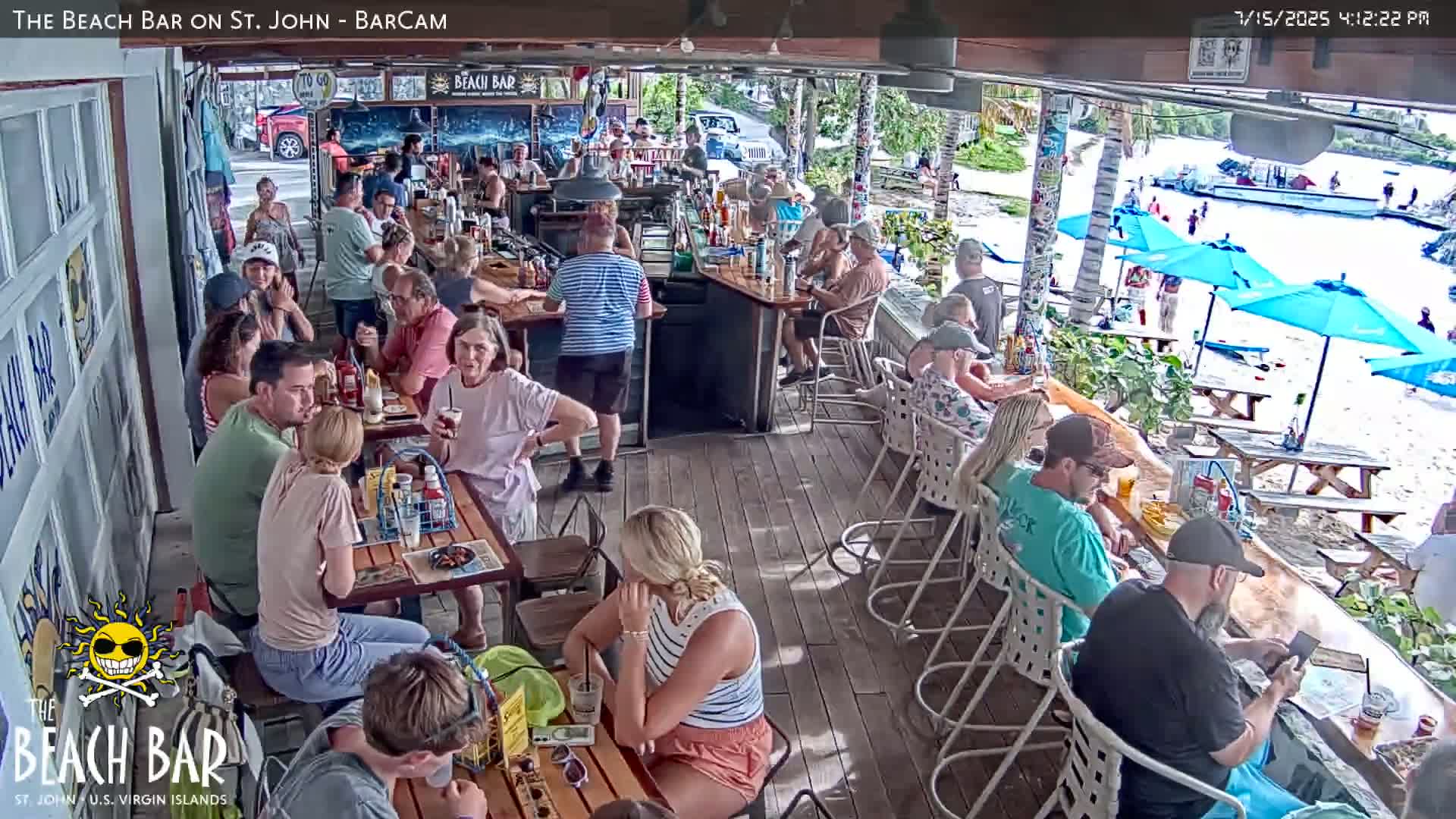 St. John, Cruz Bay The Beach Bar Live Cam - Cruz Bay, St. John, United States Virgin Islands, USA
