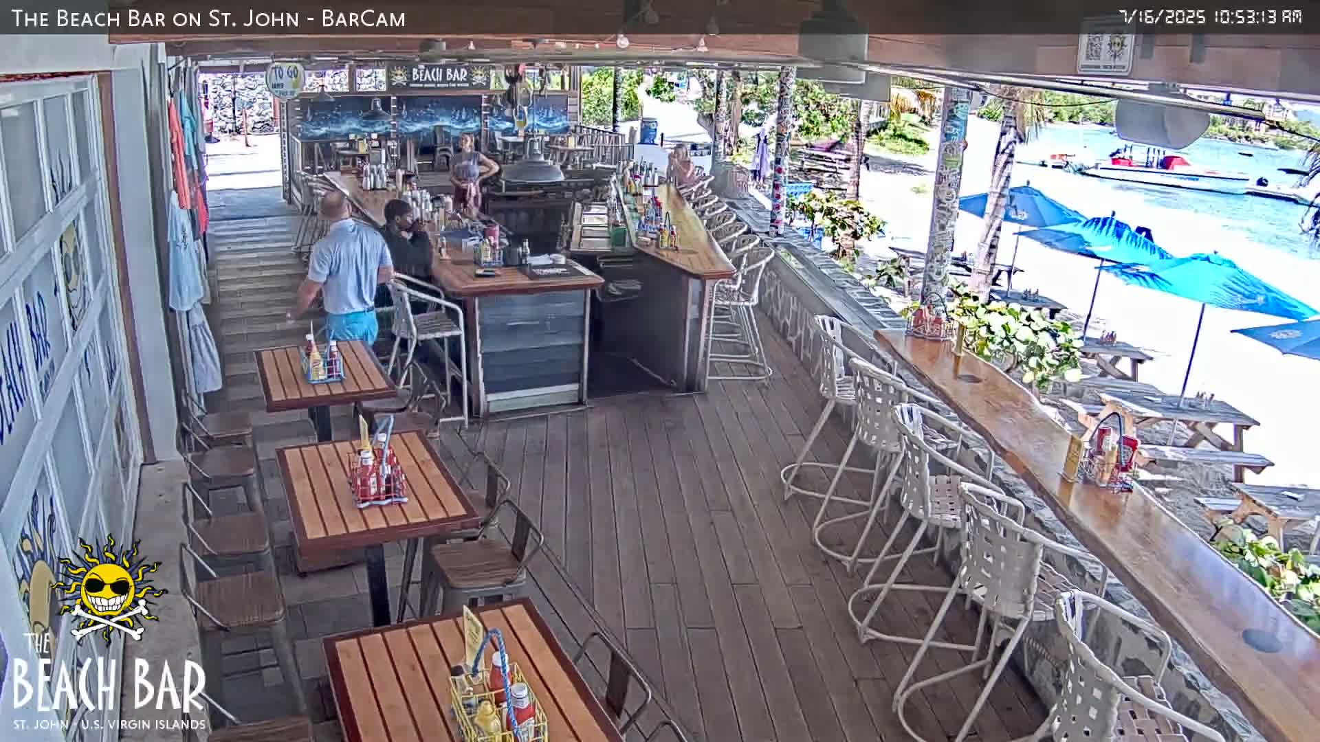 St. John, Cruz Bay The Beach Bar Live Cam - Cruz Bay, St. John, United States Virgin Islands, USA