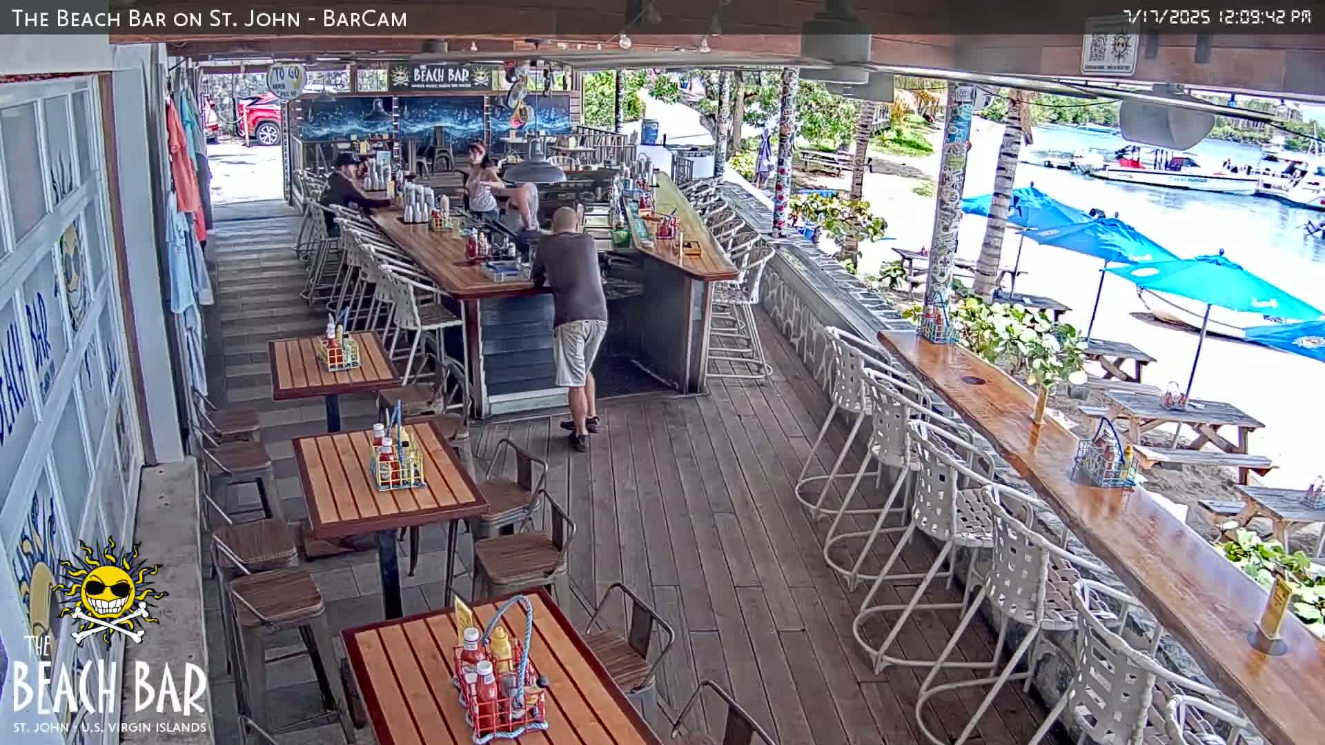 St. John, Cruz Bay The Beach Bar Live Cam - Cruz Bay, St. John, United States Virgin Islands, USA