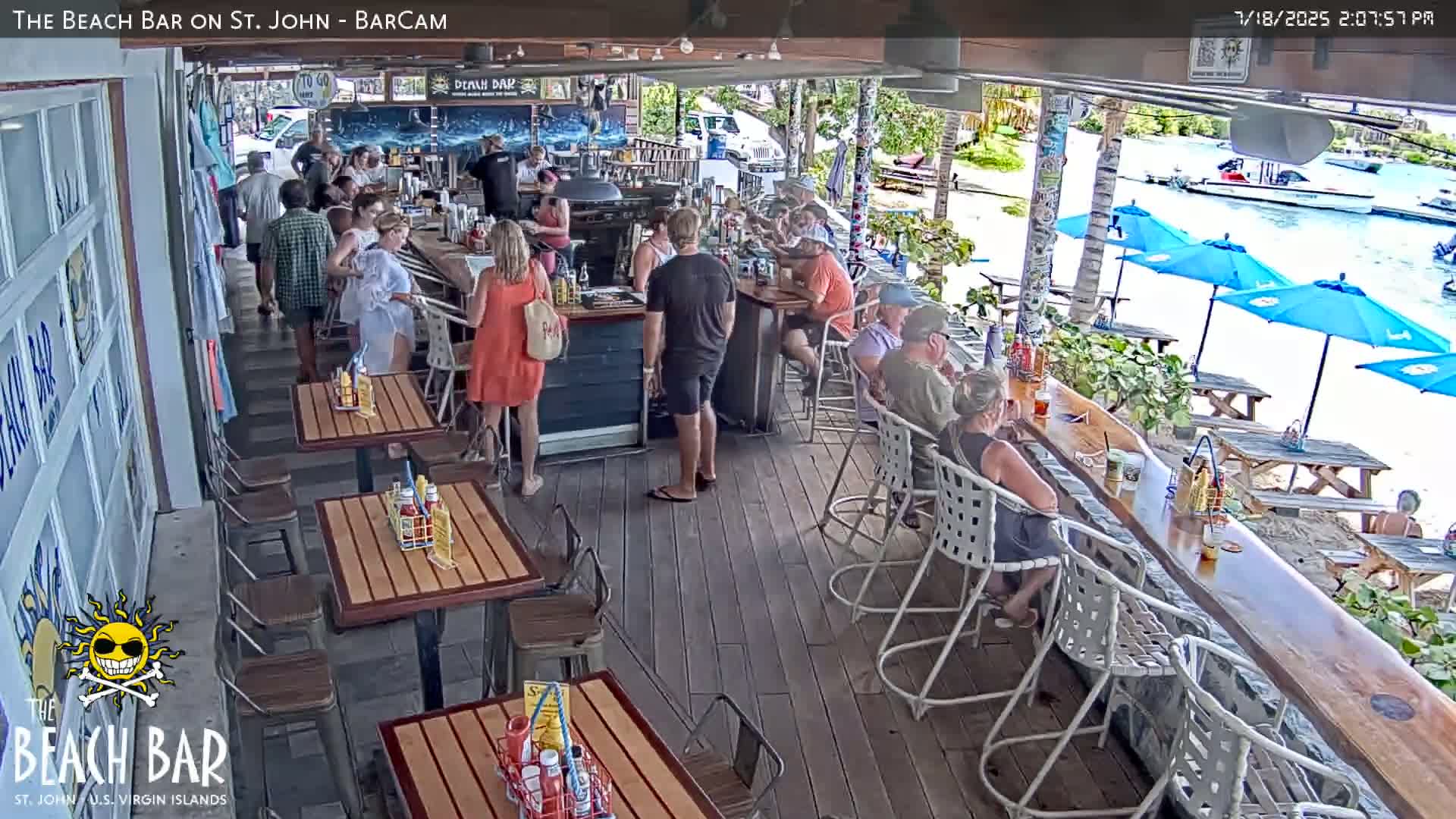 St. John, Cruz Bay The Beach Bar Live Cam - Cruz Bay, St. John, United States Virgin Islands, USA