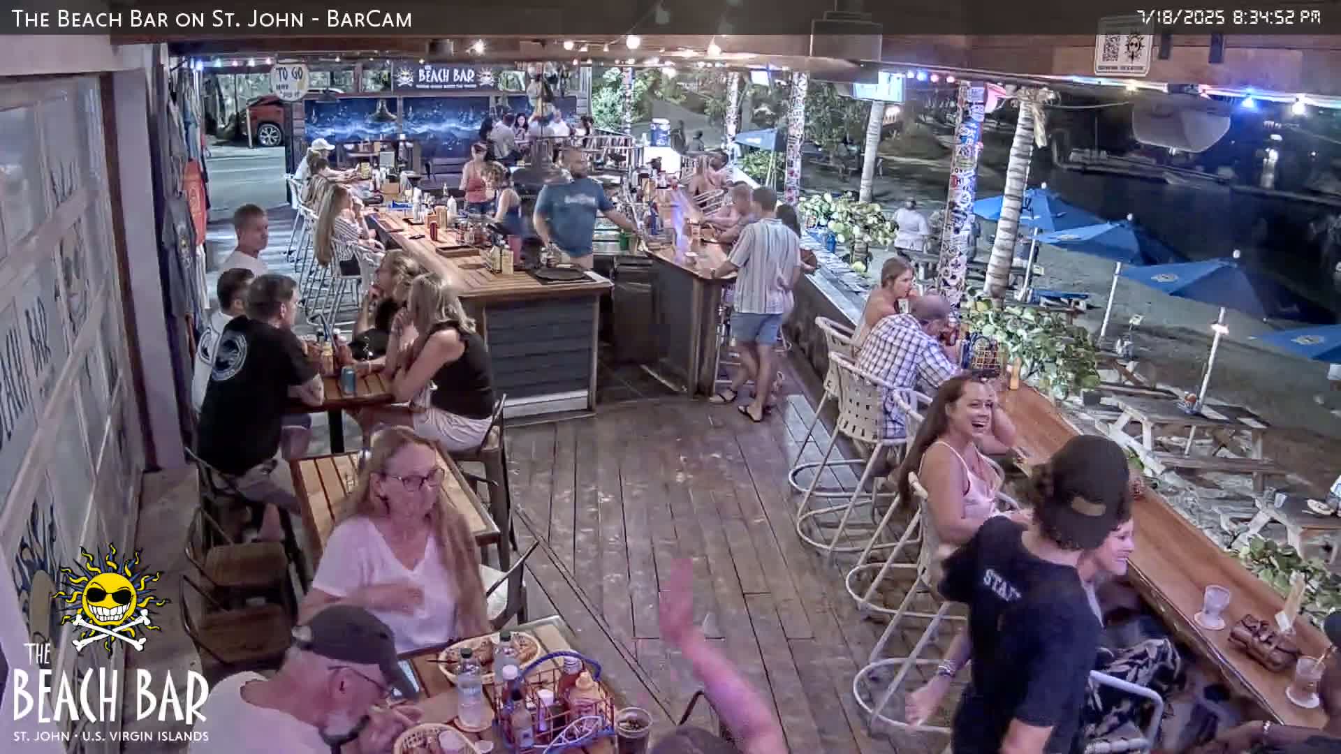 St. John, Cruz Bay The Beach Bar Live Cam - Cruz Bay, St. John, United States Virgin Islands, USA