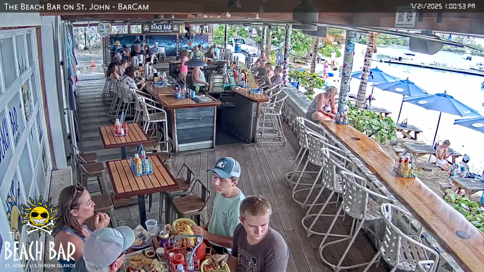 St. John, Cruz Bay The Beach Bar Live Cam - Cruz Bay, St. John, United States Virgin Islands, USA