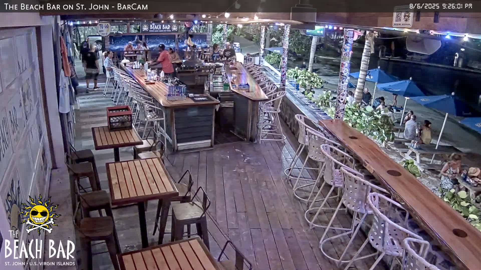 St. John, Cruz Bay The Beach Bar Live Cam - Cruz Bay, St. John, United States Virgin Islands, USA