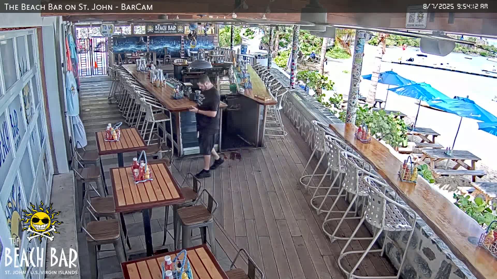St. John, Cruz Bay The Beach Bar Live Cam - Cruz Bay, St. John, United States Virgin Islands, USA
