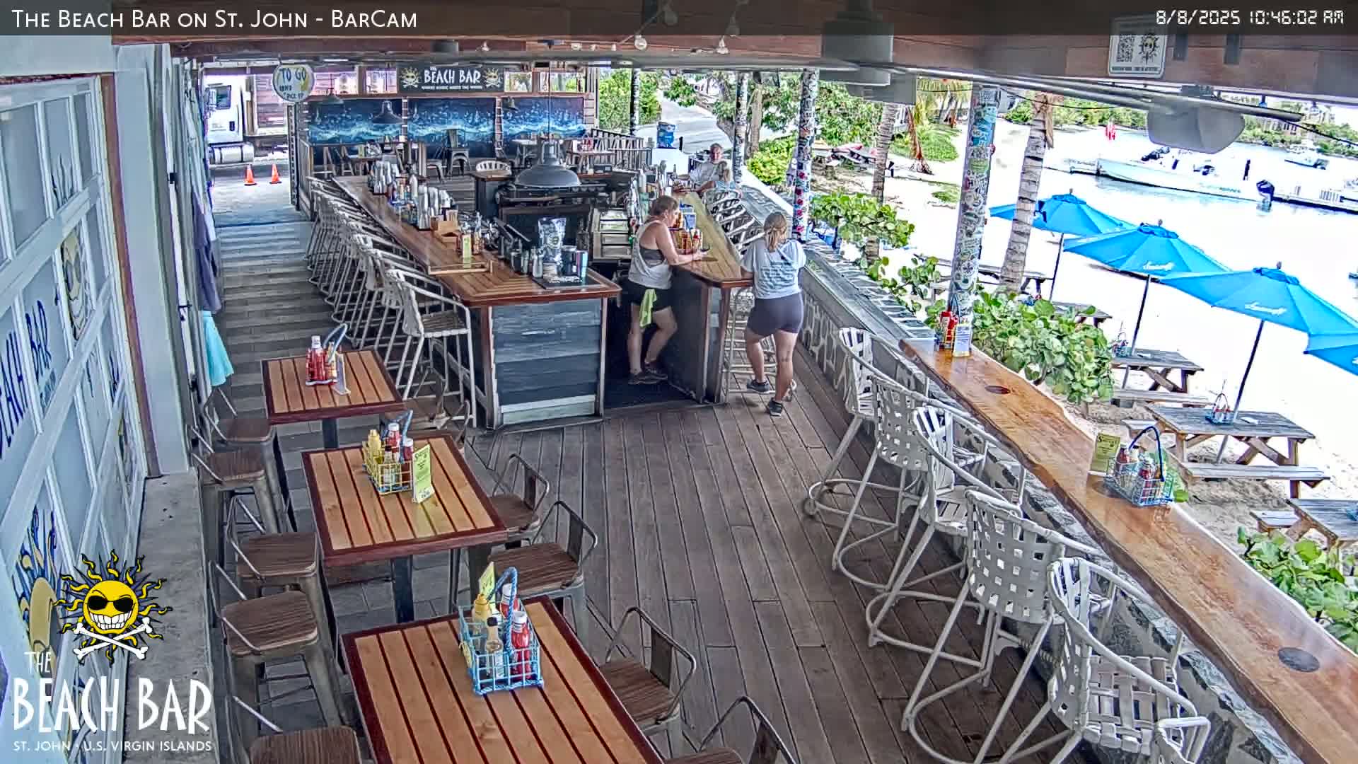 St. John, Cruz Bay The Beach Bar Live Cam - Cruz Bay, St. John, United States Virgin Islands, USA