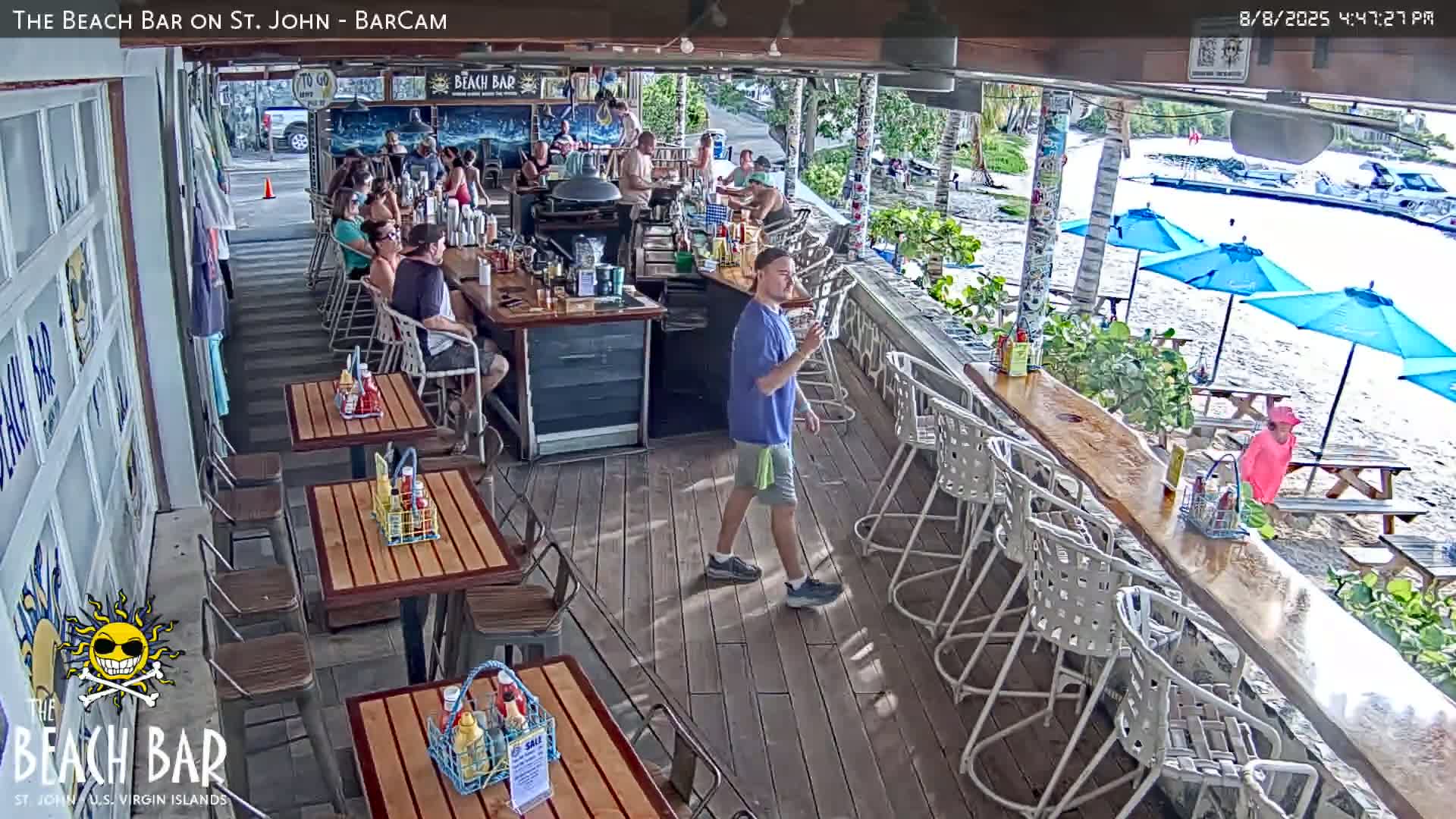 St. John, Cruz Bay The Beach Bar Live Cam - Cruz Bay, St. John, United States Virgin Islands, USA