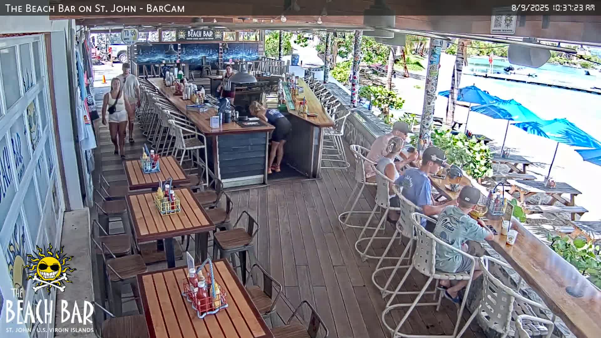 St. John, Cruz Bay The Beach Bar Live Cam - Cruz Bay, St. John, United States Virgin Islands, USA