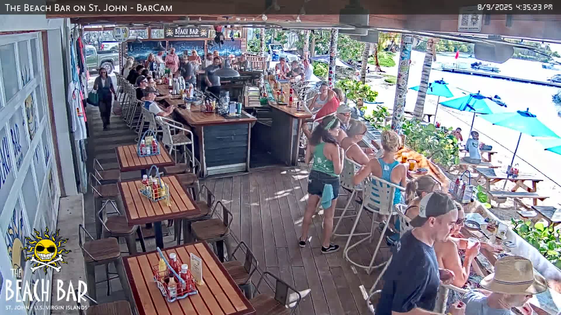 St. John, Cruz Bay The Beach Bar Live Cam - Cruz Bay, St. John, United States Virgin Islands, USA