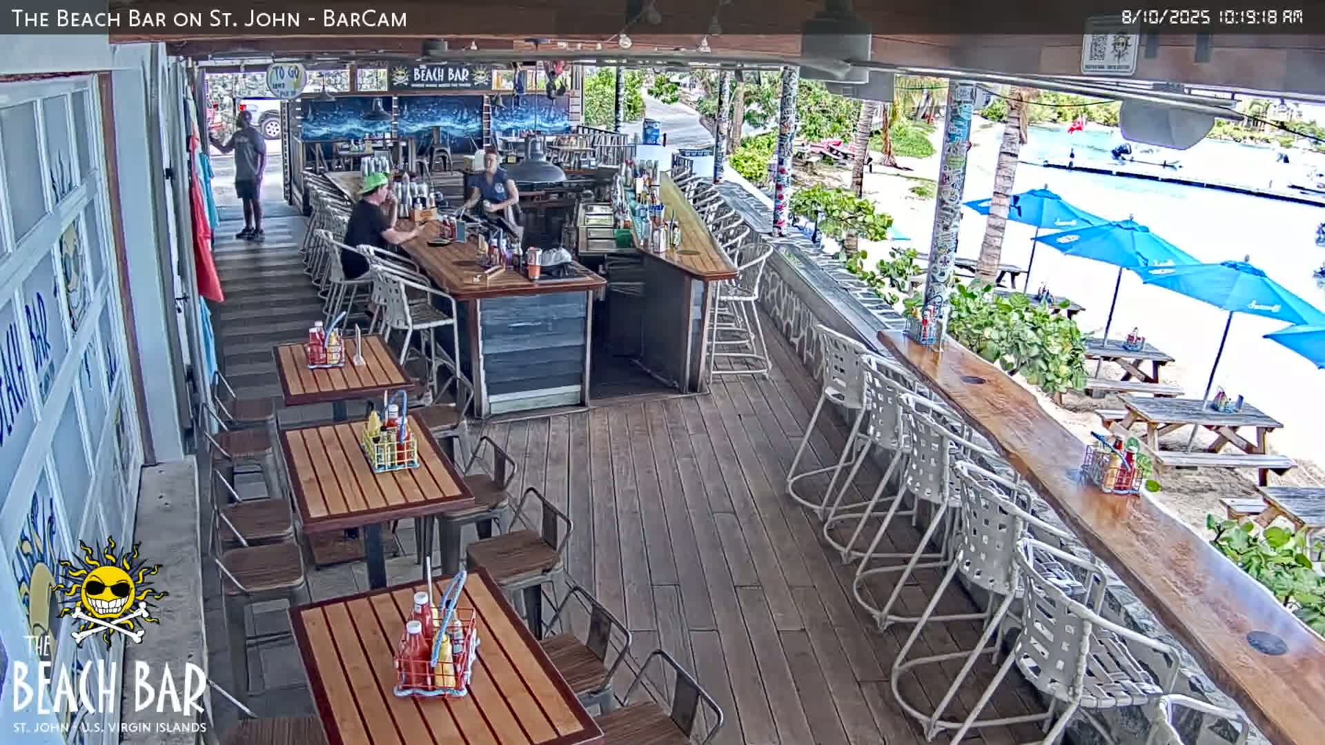 St. John, Cruz Bay The Beach Bar Live Cam - Cruz Bay, St. John, United States Virgin Islands, USA