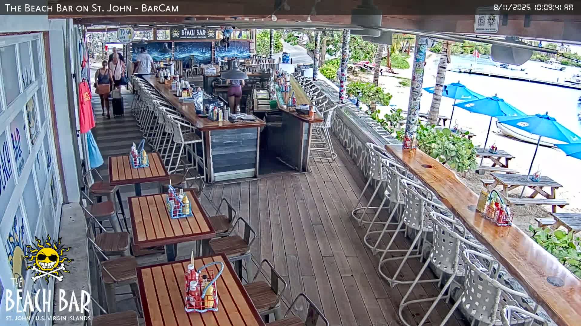 St. John, Cruz Bay The Beach Bar Live Cam - Cruz Bay, St. John, United States Virgin Islands, USA