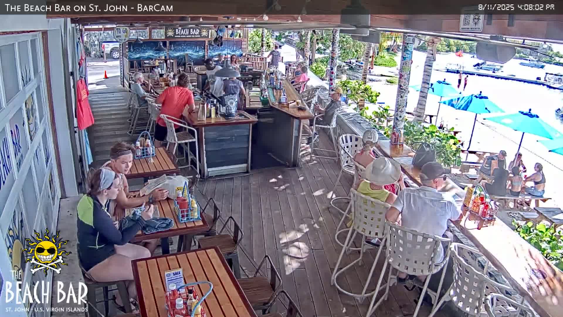 St. John, Cruz Bay The Beach Bar Live Cam - Cruz Bay, St. John, United States Virgin Islands, USA