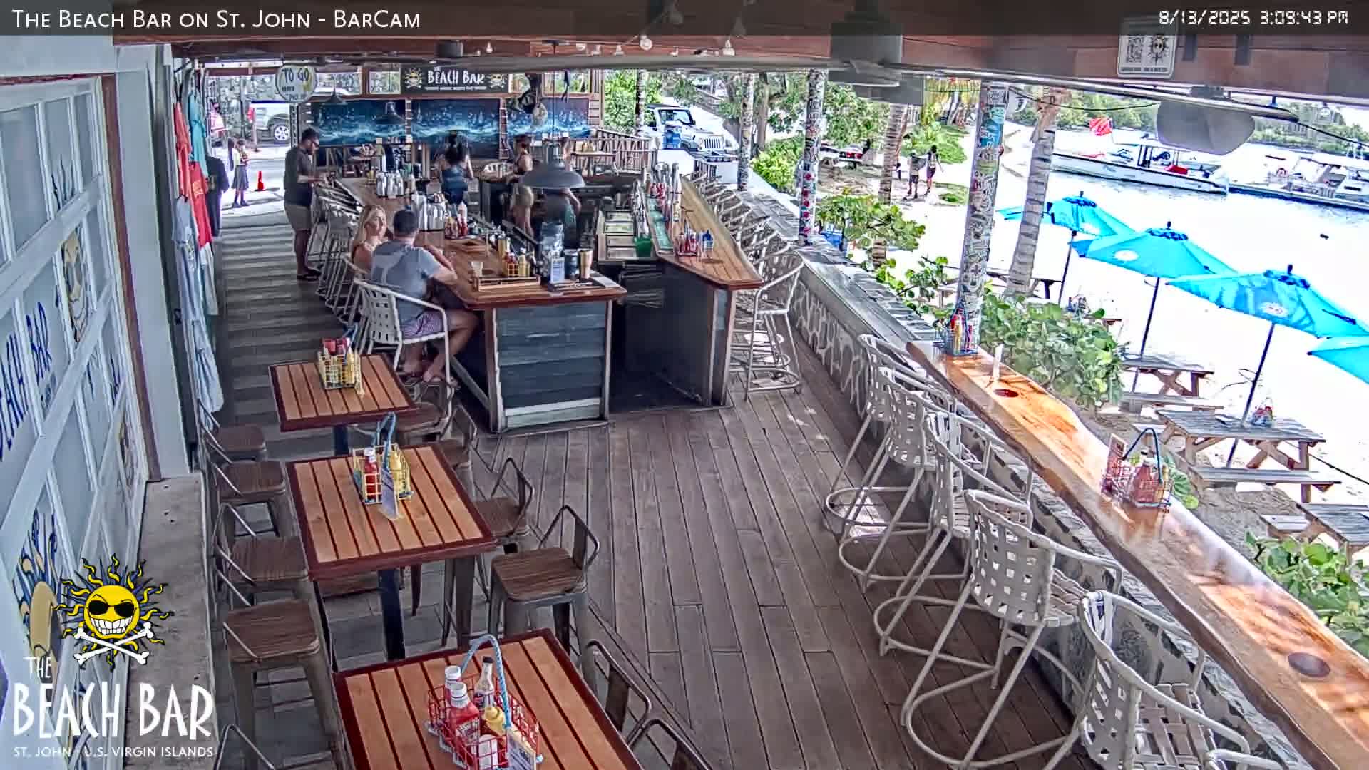 St. John, Cruz Bay The Beach Bar Live Cam - Cruz Bay, St. John, United States Virgin Islands, USA