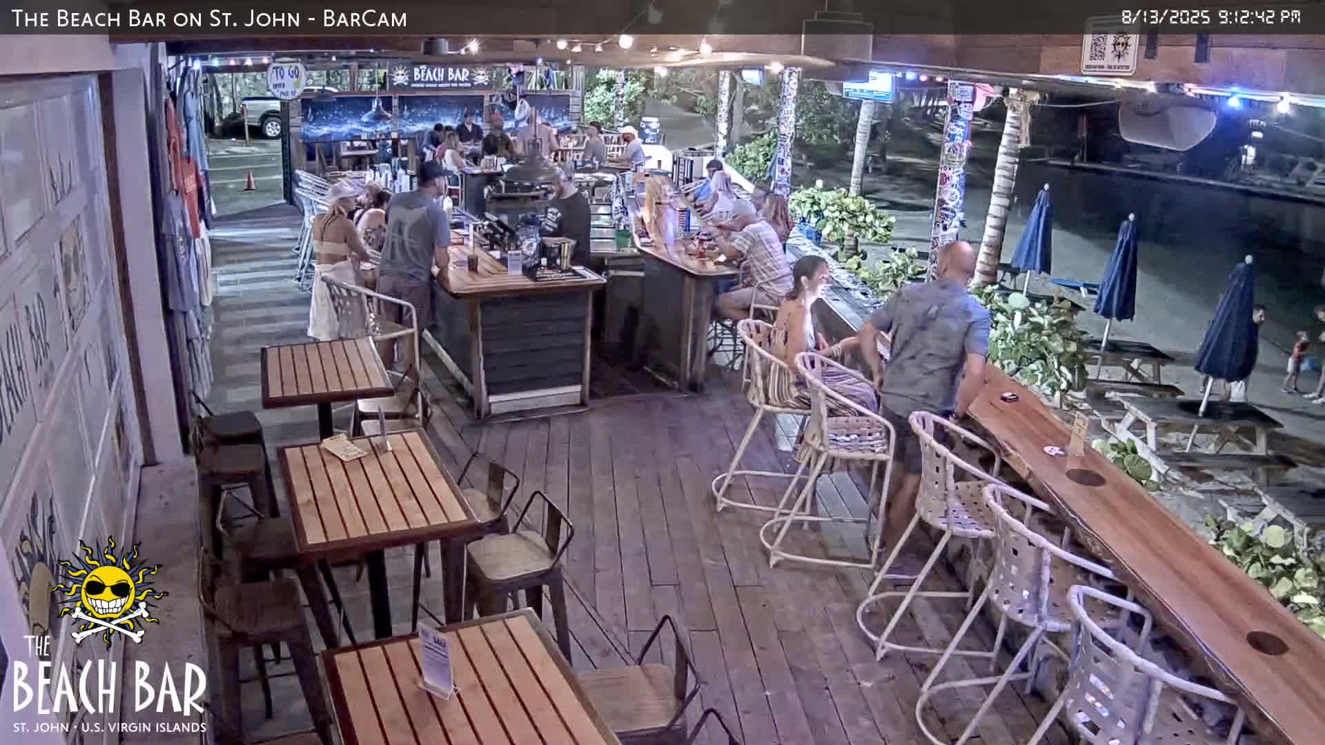 St. John, Cruz Bay The Beach Bar Live Cam - Cruz Bay, St. John, United States Virgin Islands, USA