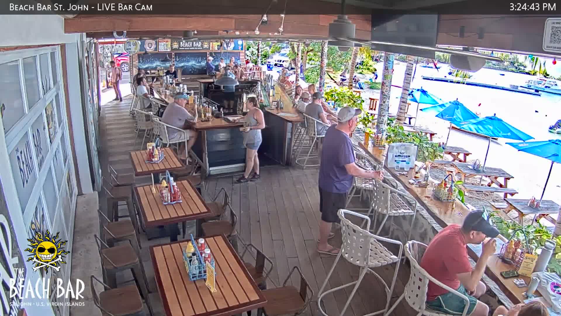 St. John, Cruz Bay The Beach Bar Live Cam - Cruz Bay, St. John, United States Virgin Islands, USA