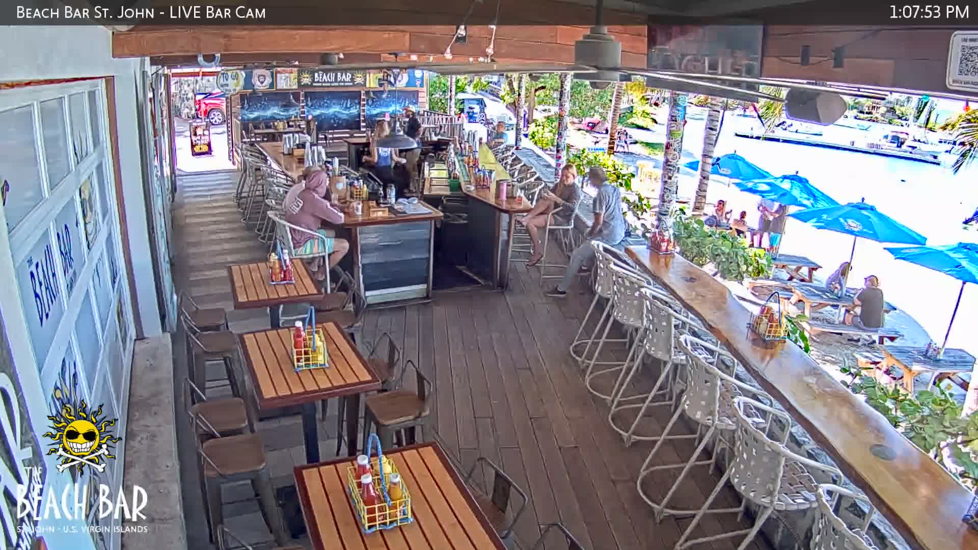 St. John, Cruz Bay The Beach Bar Live Cam - Cruz Bay, St. John, United States Virgin Islands, USA