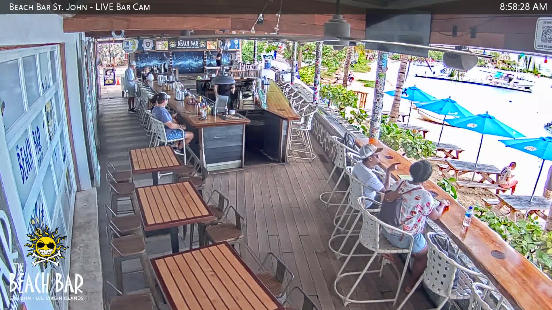 St. John, Cruz Bay The Beach Bar Live Cam - Cruz Bay, St. John, United States Virgin Islands, USA