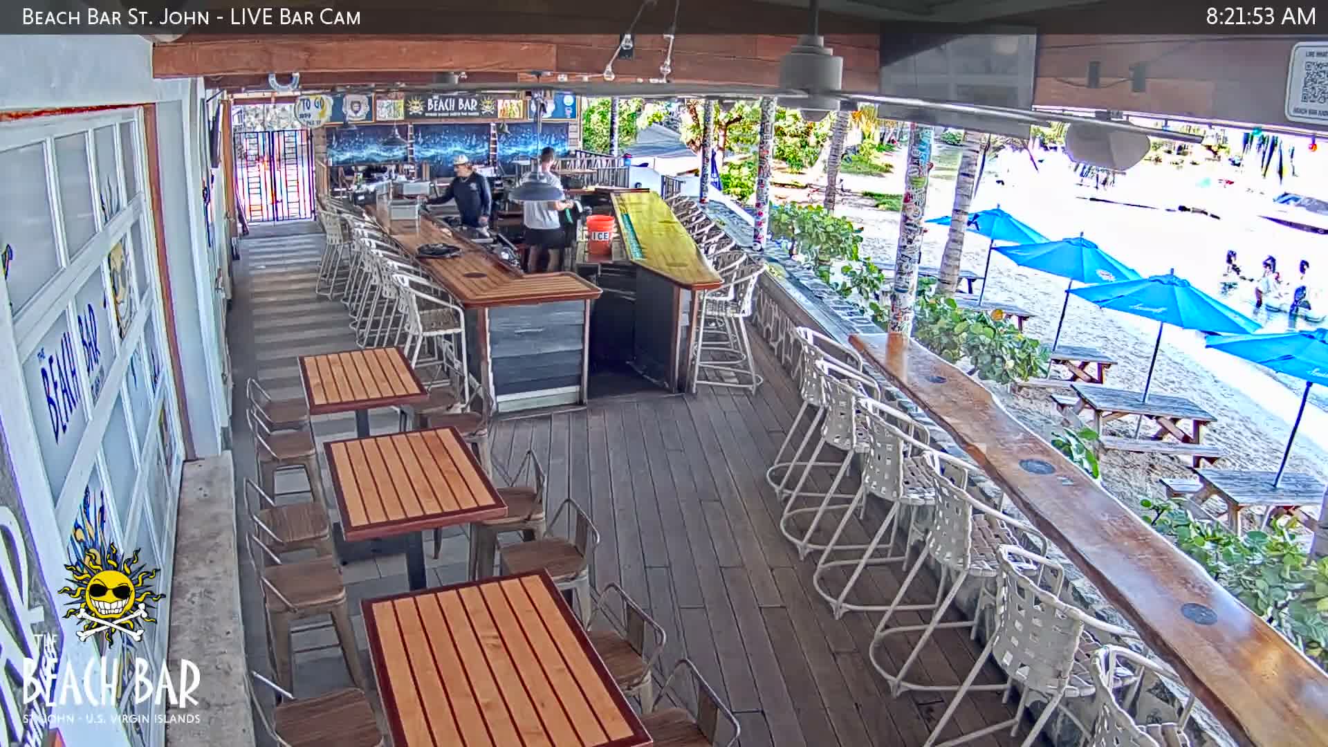 St. John, Cruz Bay The Beach Bar Live Cam - Cruz Bay, St. John, United States Virgin Islands, USA