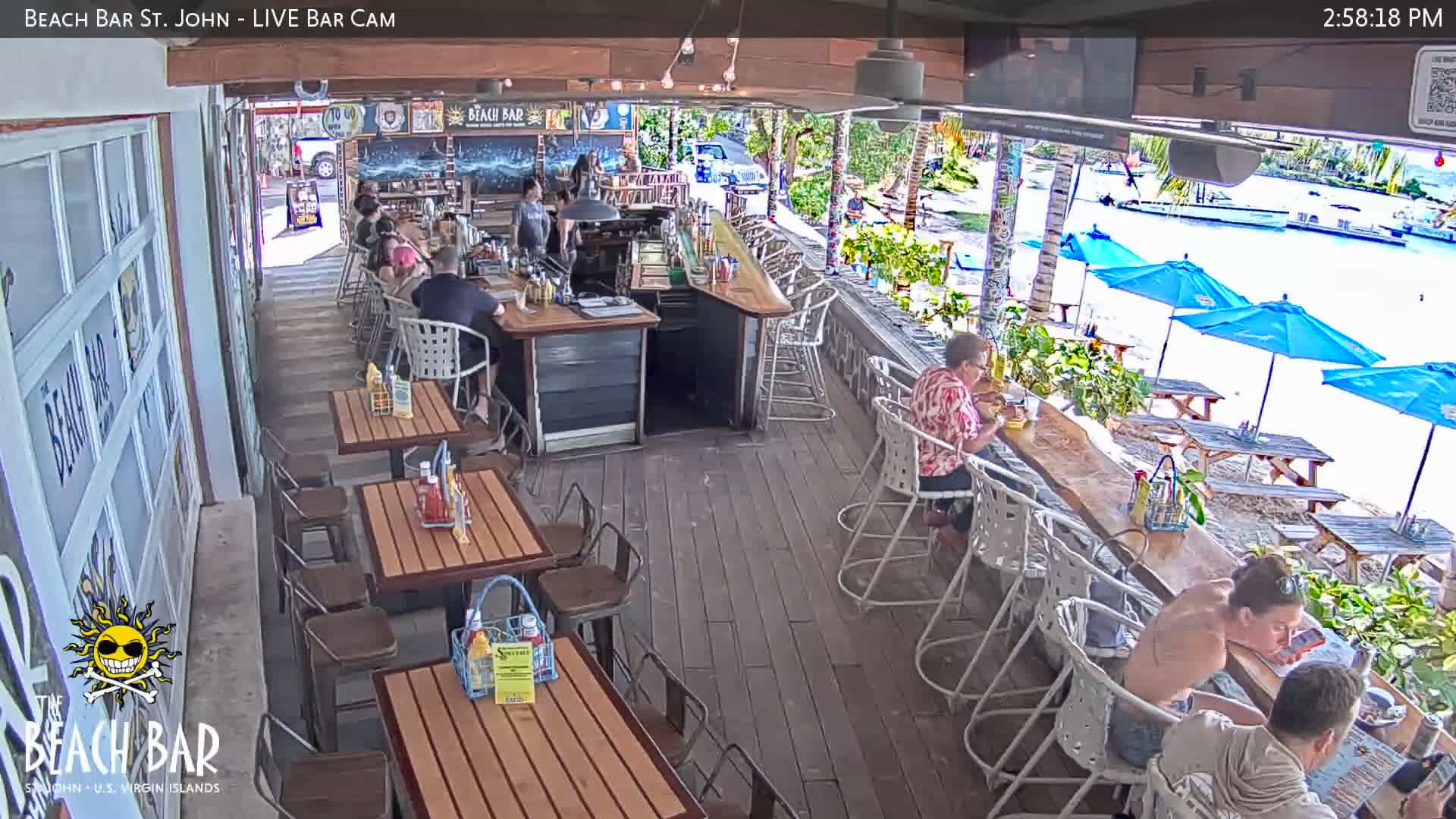 St. John, Cruz Bay The Beach Bar Live Cam - Cruz Bay, St. John, United States Virgin Islands, USA