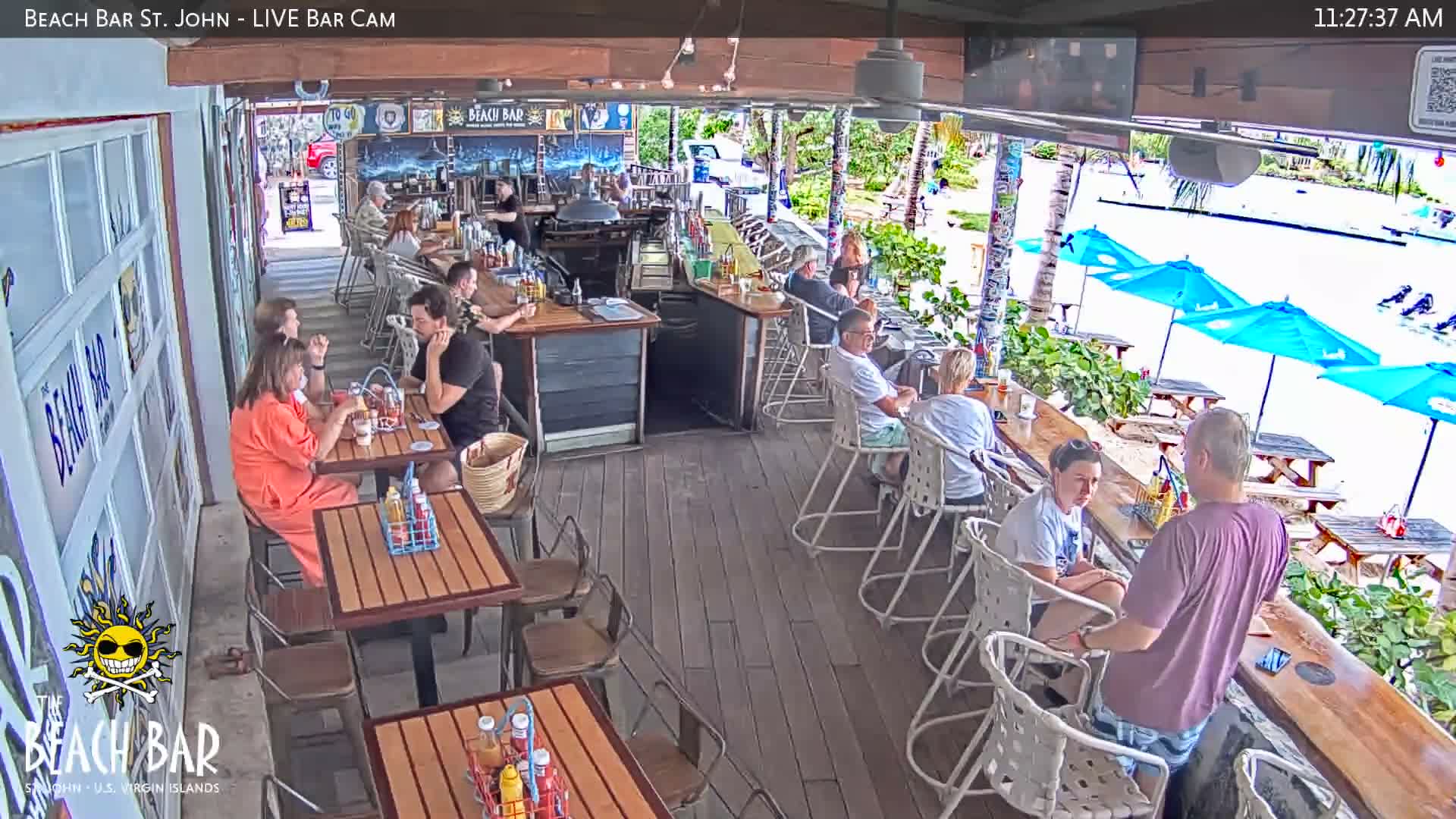 St. John, Cruz Bay The Beach Bar Live Cam - Cruz Bay, St. John, United States Virgin Islands, USA