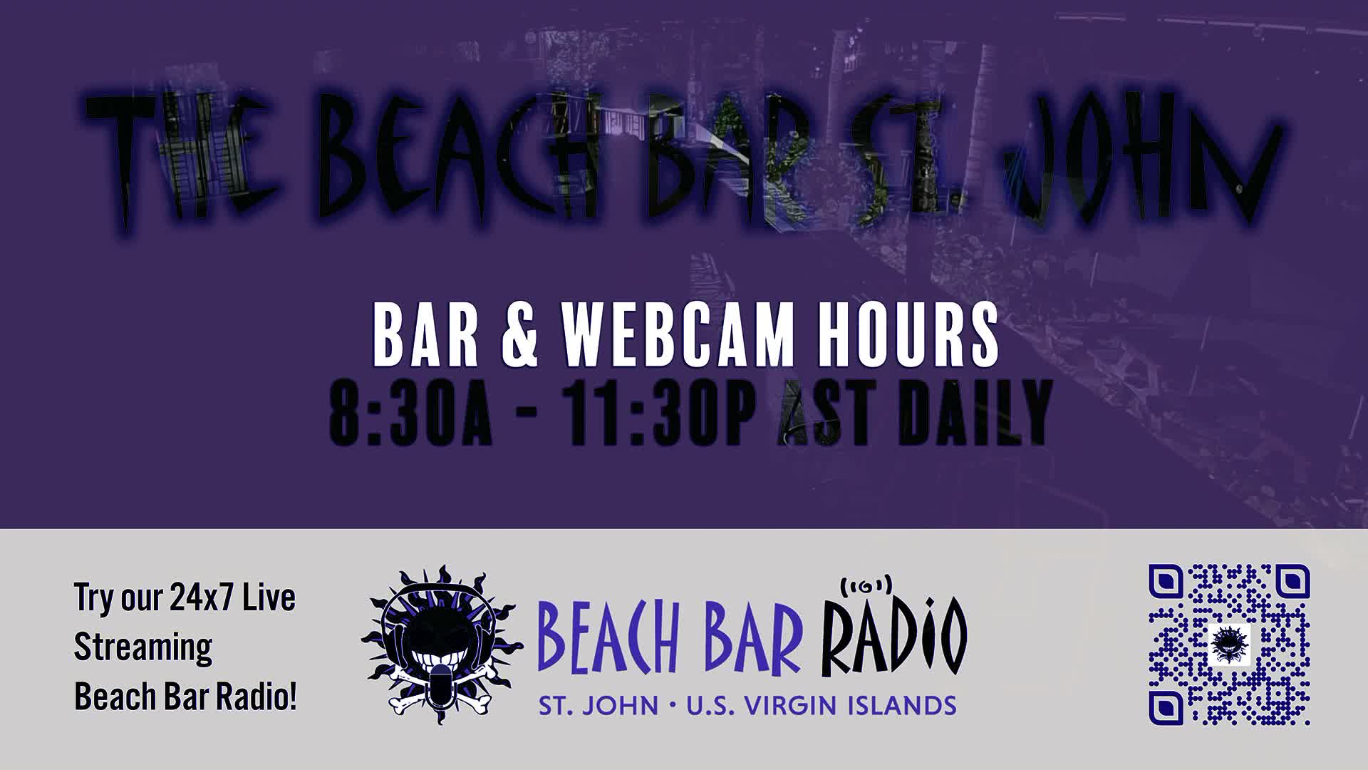 The image displays a dark purple upper background and a light grey lower background, with exceedingly faint, blurry, and dark silhouettes of what appear to be outdoor structures and foliage vaguely visible within the purple area, but the scene is too indistinct to determine any specific weather conditions.