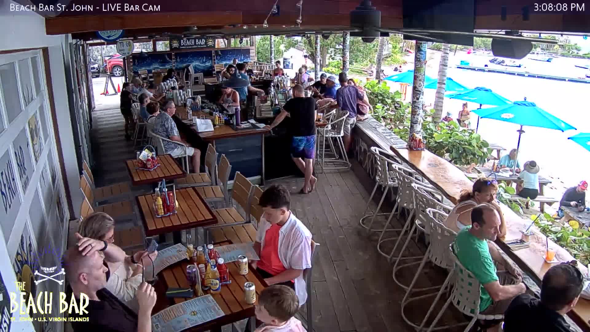 St. John, Cruz Bay The Beach Bar Live Cam - Cruz Bay, St. John, United States Virgin Islands, USA