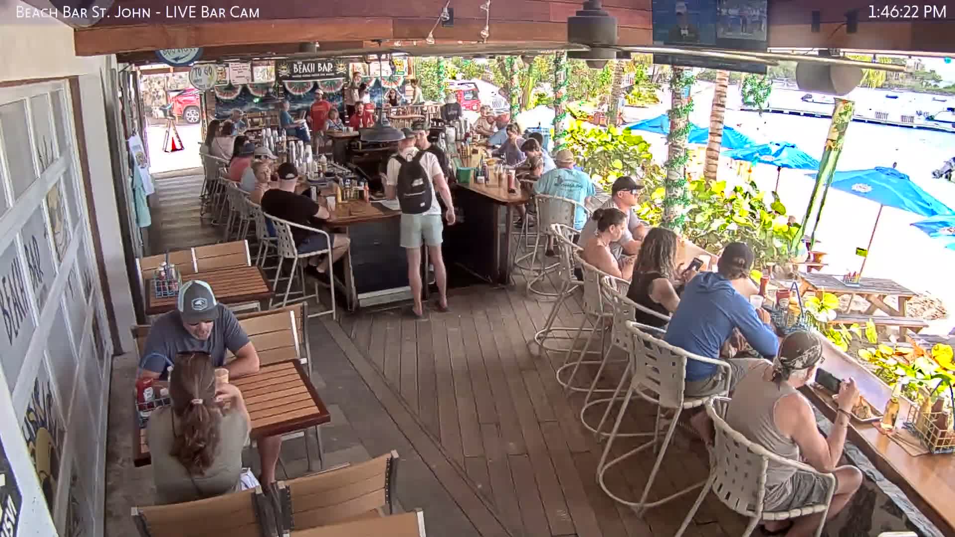 St. John, Cruz Bay The Beach Bar Live Cam - Cruz Bay, St. John, United States Virgin Islands, USA