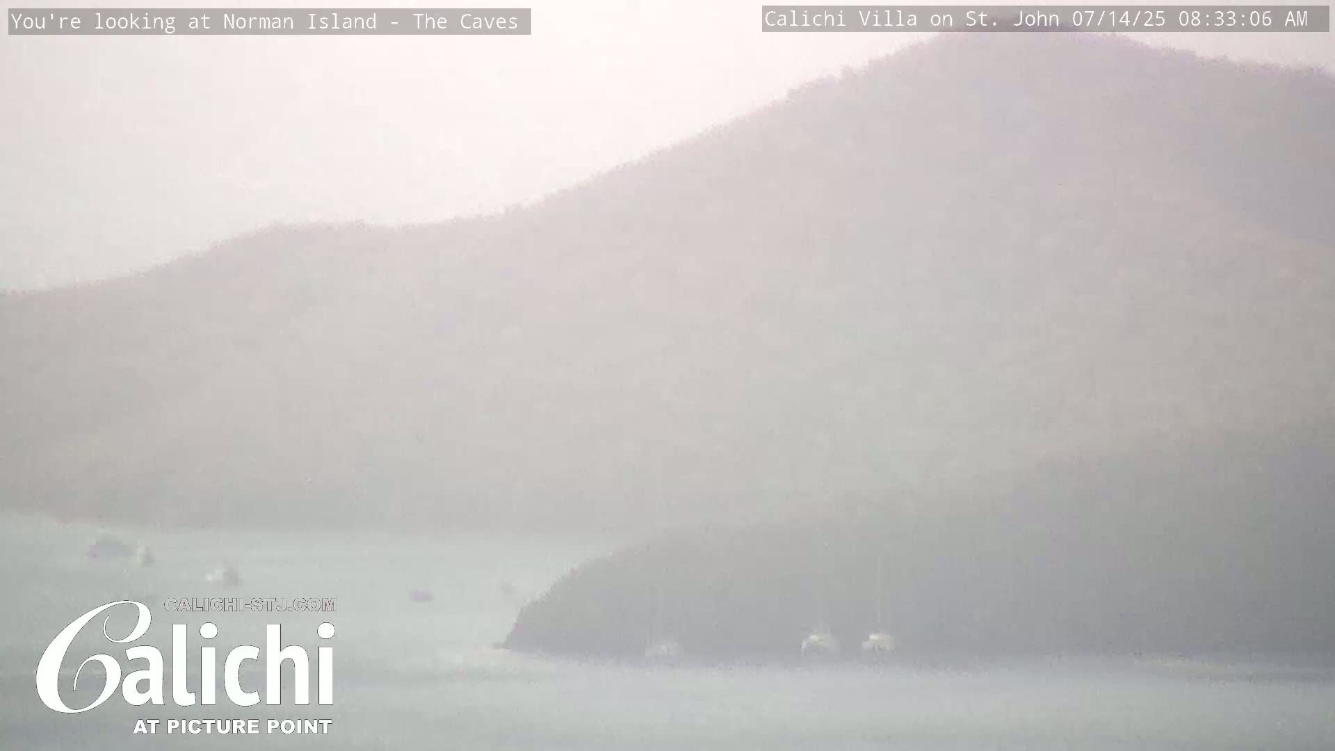 Coral Bay  St. John  & British Virgin Islands View from Calichi Picture Point Live Cam - Coral Bay, St. John,United States Virgin Islands, USA