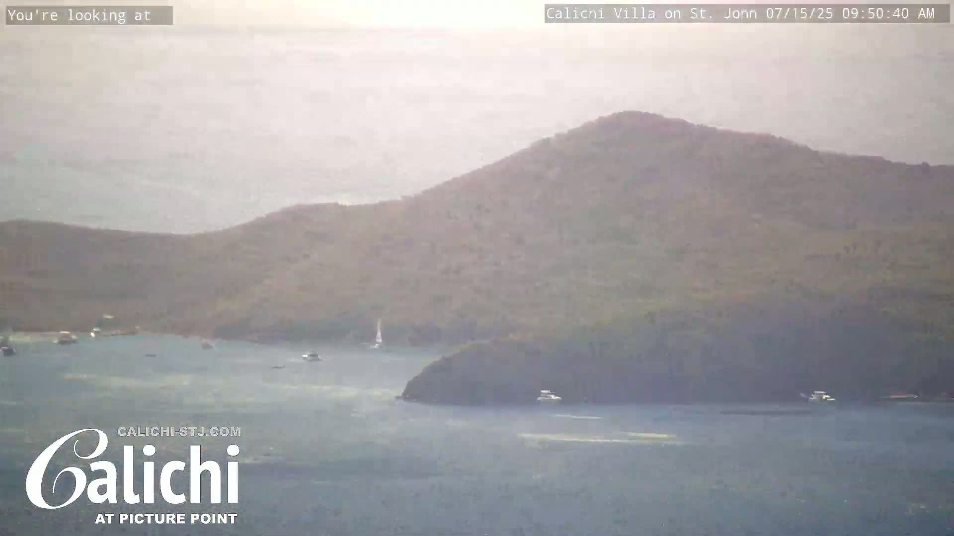 Coral Bay  St. John  & British Virgin Islands View from Calichi Picture Point Live Cam - Coral Bay, St. John,United States Virgin Islands, USA