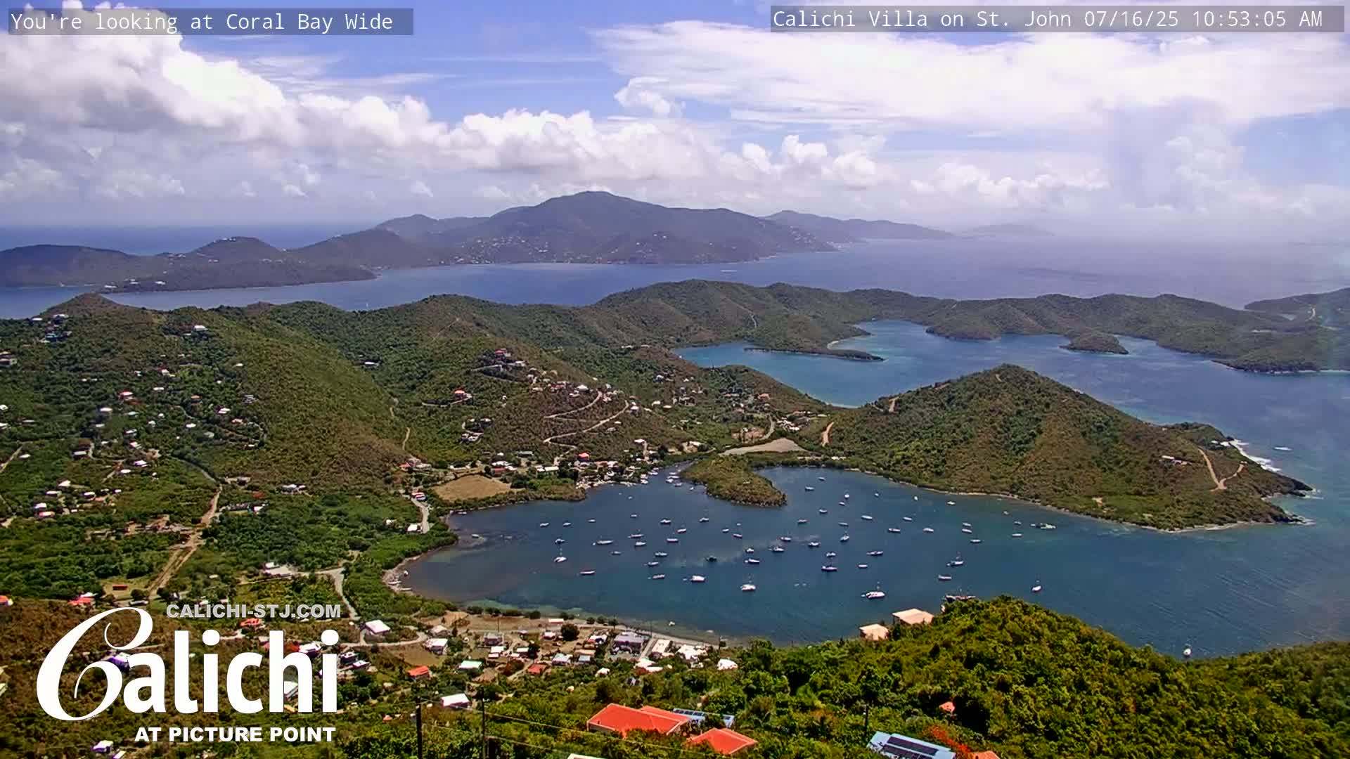 Coral Bay  St. John  & British Virgin Islands View from Calichi Picture Point Live Cam - Coral Bay, St. John,United States Virgin Islands, USA