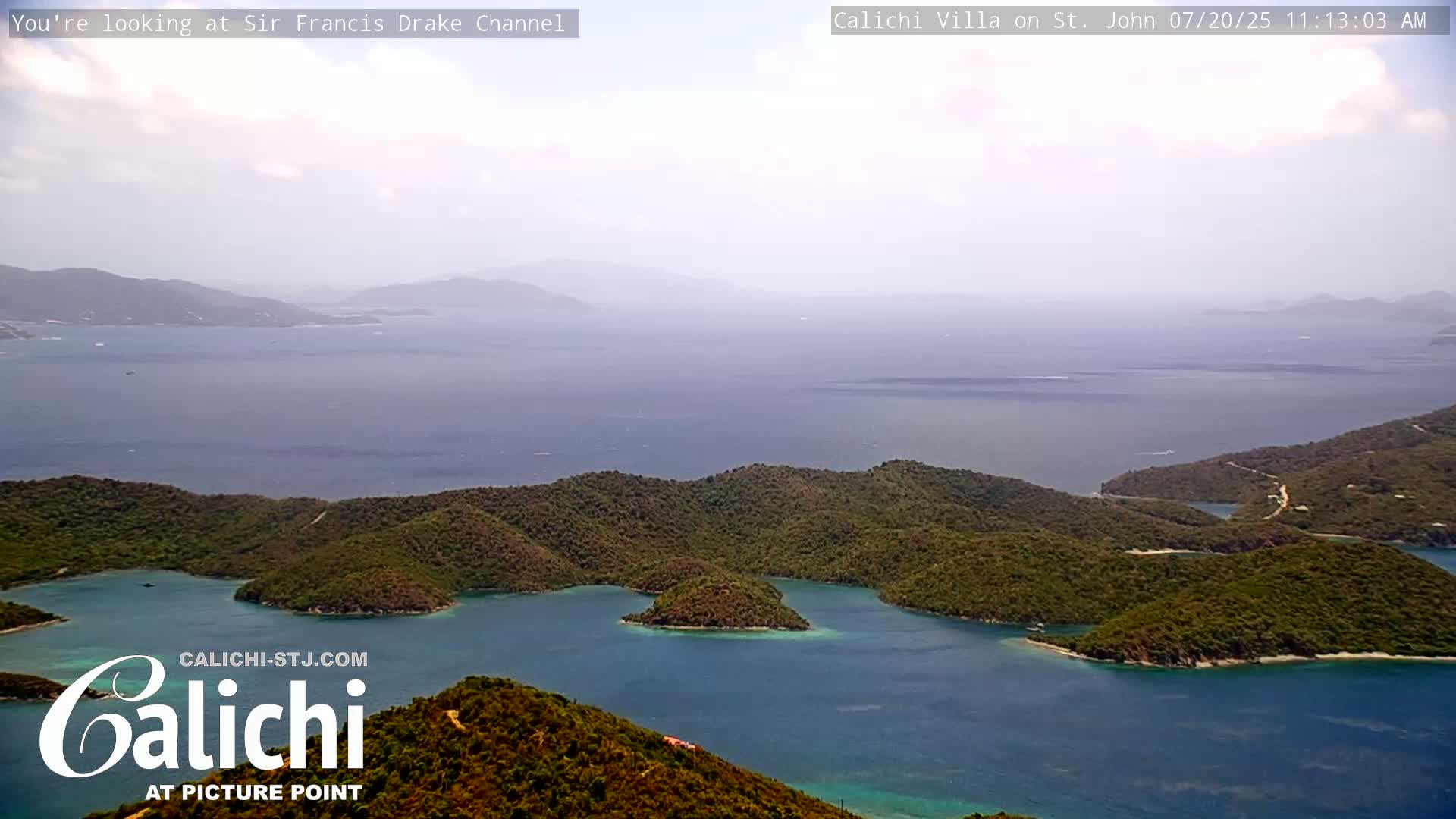 Coral Bay  St. John  & British Virgin Islands View from Calichi Picture Point Live Cam - Coral Bay, St. John,United States Virgin Islands, USA