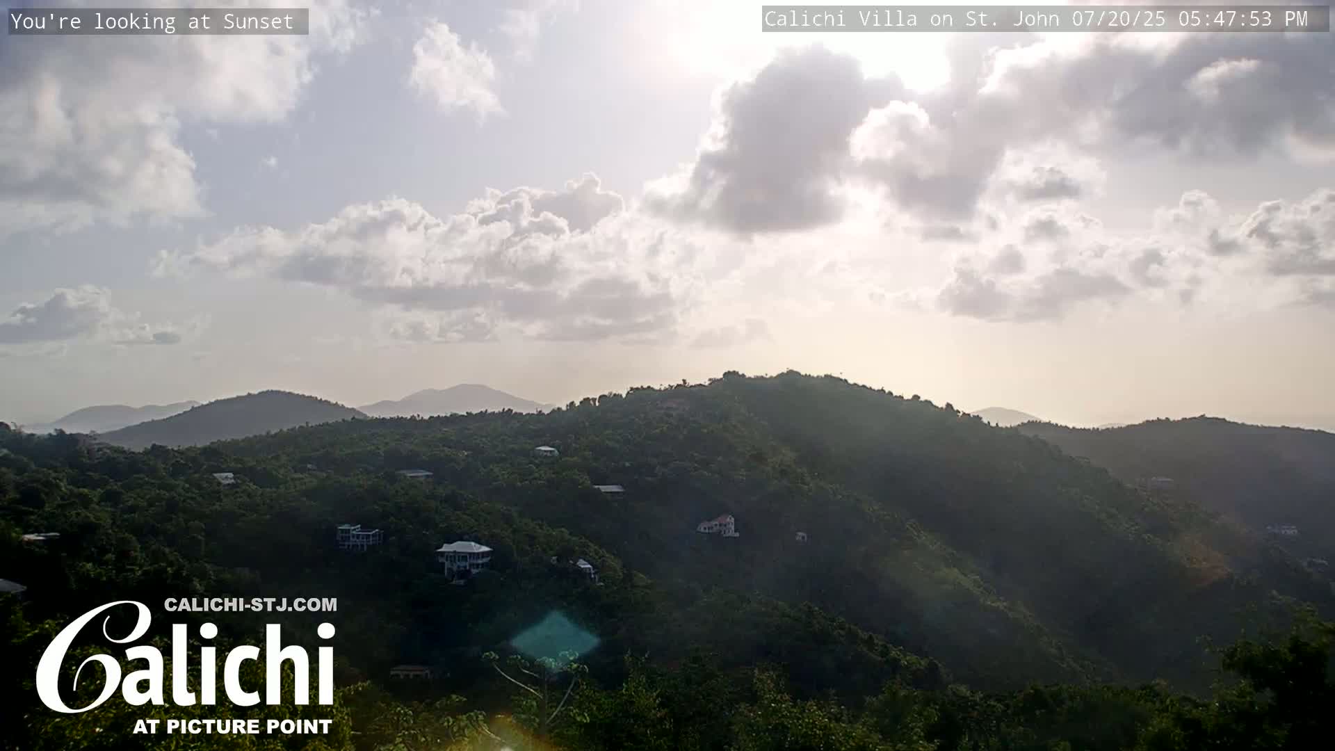 Coral Bay  St. John  & British Virgin Islands View from Calichi Picture Point Live Cam - Coral Bay, St. John,United States Virgin Islands, USA