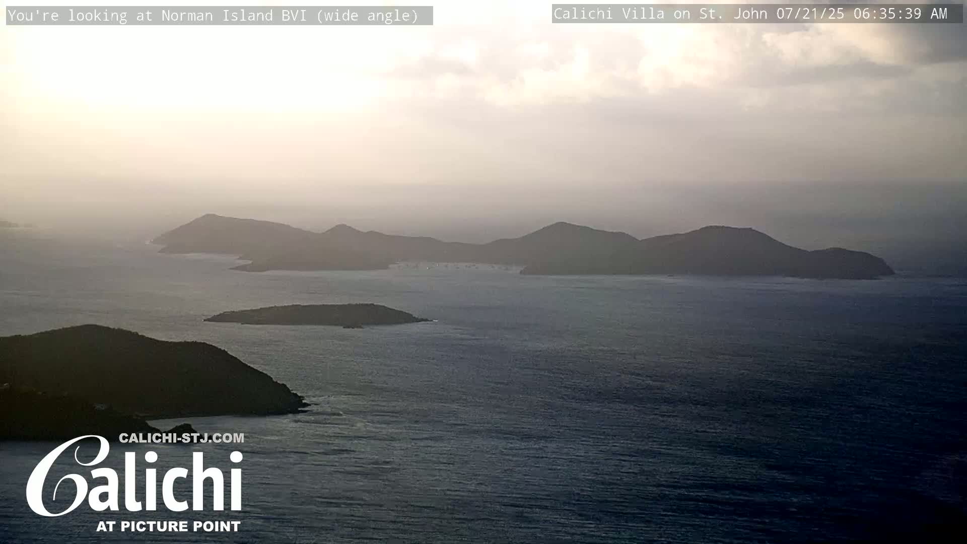 Coral Bay  St. John  & British Virgin Islands View from Calichi Picture Point Live Cam - Coral Bay, St. John,United States Virgin Islands, USA