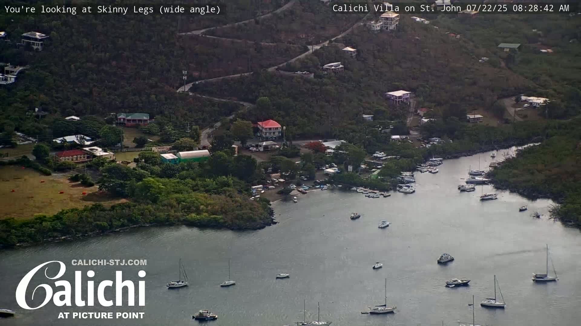 Coral Bay  St. John  & British Virgin Islands View from Calichi Picture Point Live Cam - Coral Bay, St. John,United States Virgin Islands, USA