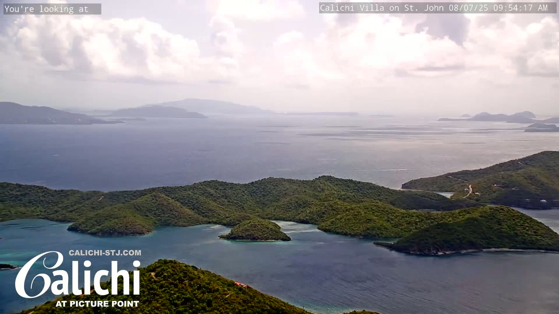 Coral Bay  St. John  & British Virgin Islands View from Calichi Picture Point Live Cam - Coral Bay, St. John,United States Virgin Islands, USA