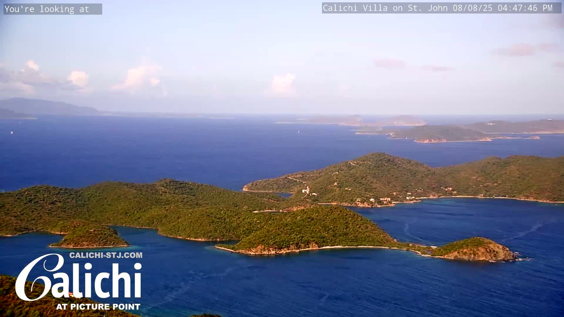 Coral Bay  St. John  & British Virgin Islands View from Calichi Picture Point Live Cam - Coral Bay, St. John,United States Virgin Islands, USA