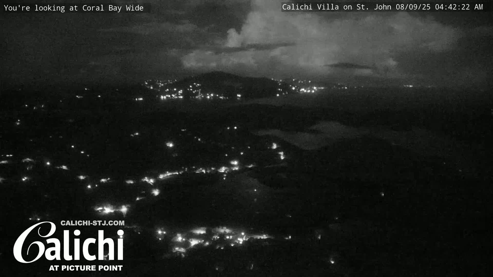 Coral Bay  St. John  & British Virgin Islands View from Calichi Picture Point Live Cam - Coral Bay, St. John,United States Virgin Islands, USA