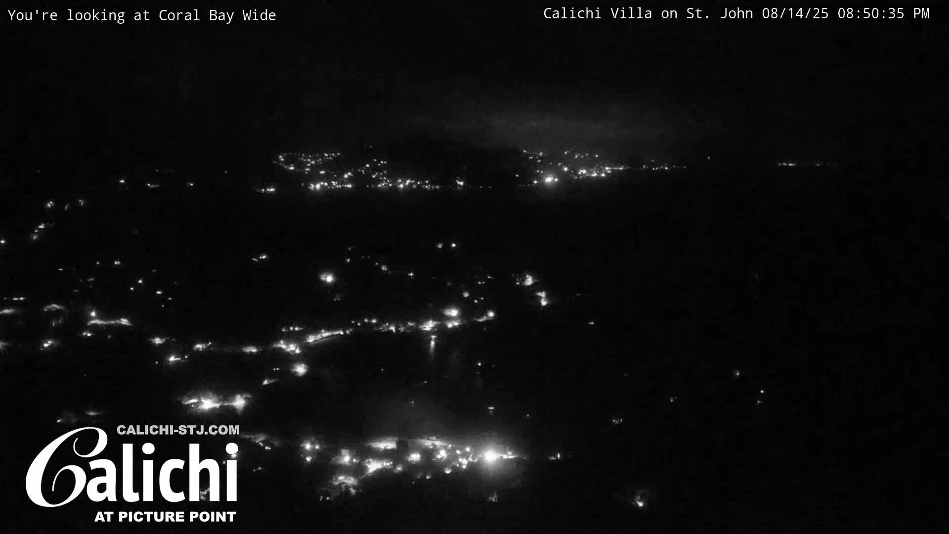 Coral Bay  St. John  & British Virgin Islands View from Calichi Picture Point Live Cam - Coral Bay, St. John,United States Virgin Islands, USA