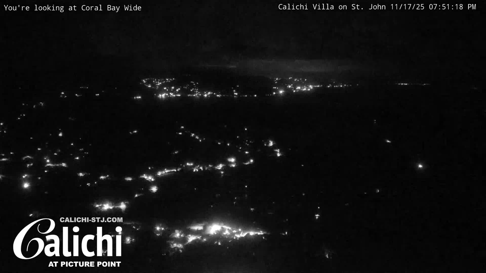 Coral Bay  St. John  & British Virgin Islands View from Calichi Picture Point Live Cam - Coral Bay, St. John,United States Virgin Islands, USA