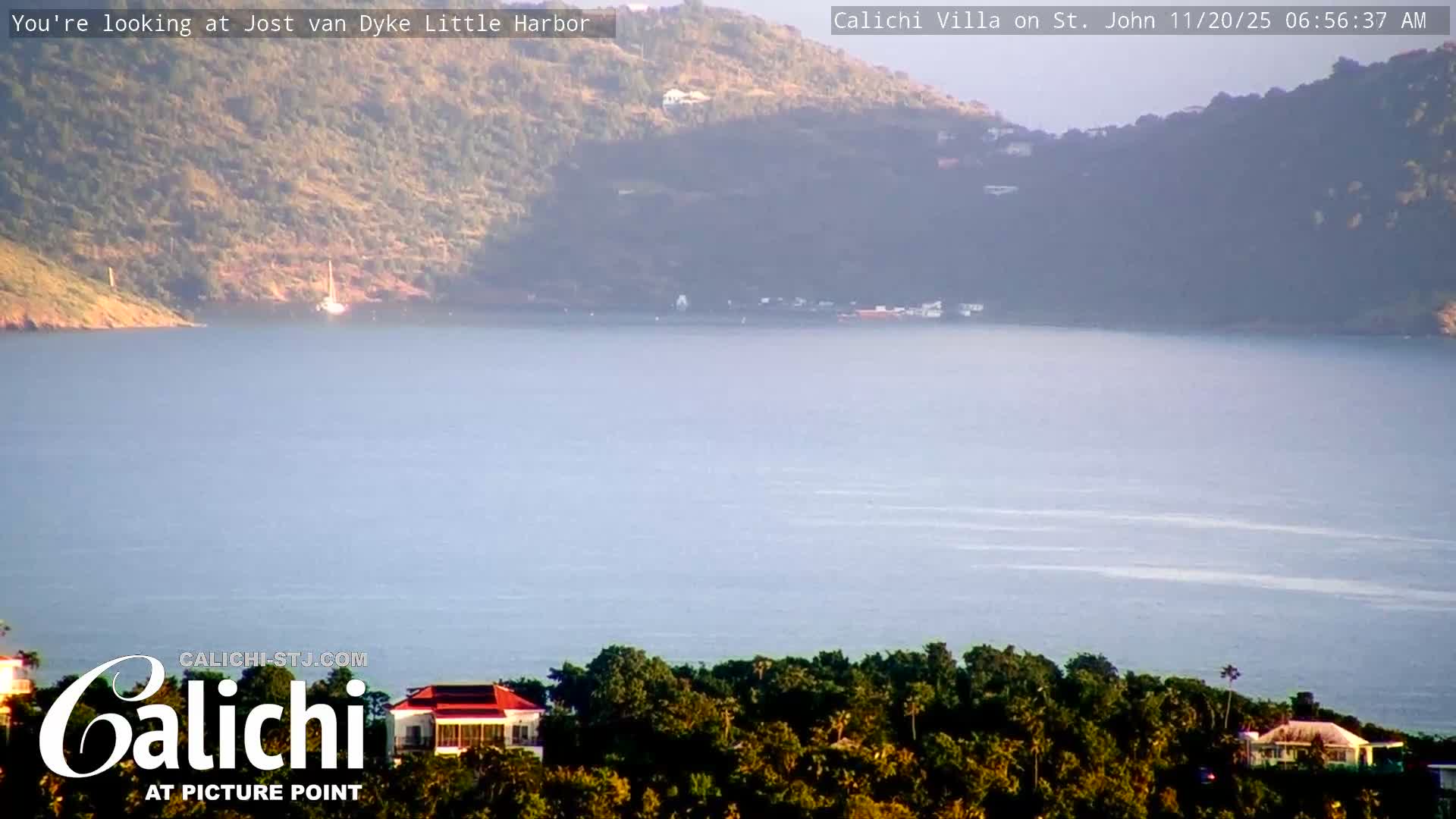 Coral Bay  St. John  & British Virgin Islands View from Calichi Picture Point Live Cam - Coral Bay, St. John,United States Virgin Islands, USA
