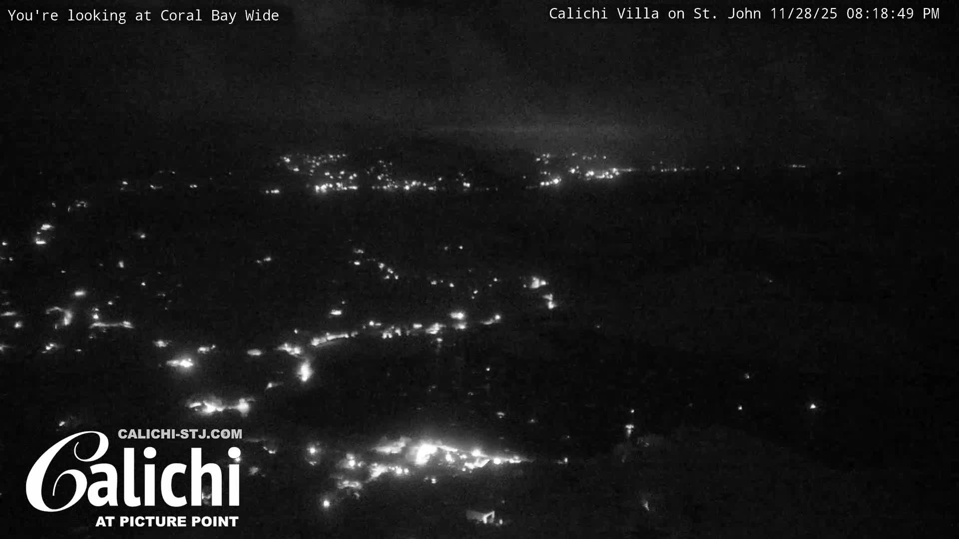 Coral Bay  St. John  & British Virgin Islands View from Calichi Picture Point Live Cam - Coral Bay, St. John,United States Virgin Islands, USA