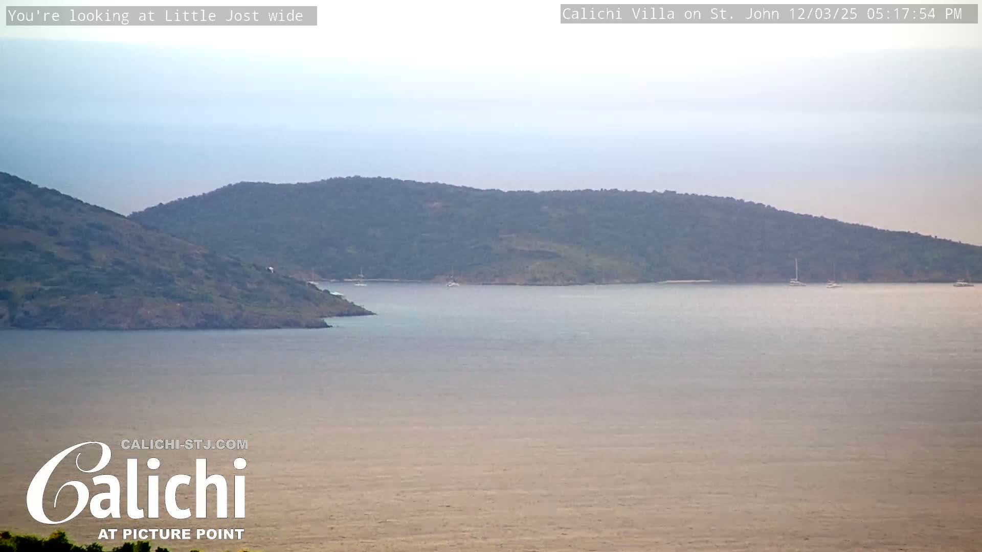 Coral Bay  St. John  & British Virgin Islands View from Calichi Picture Point Live Cam - Coral Bay, St. John,United States Virgin Islands, USA