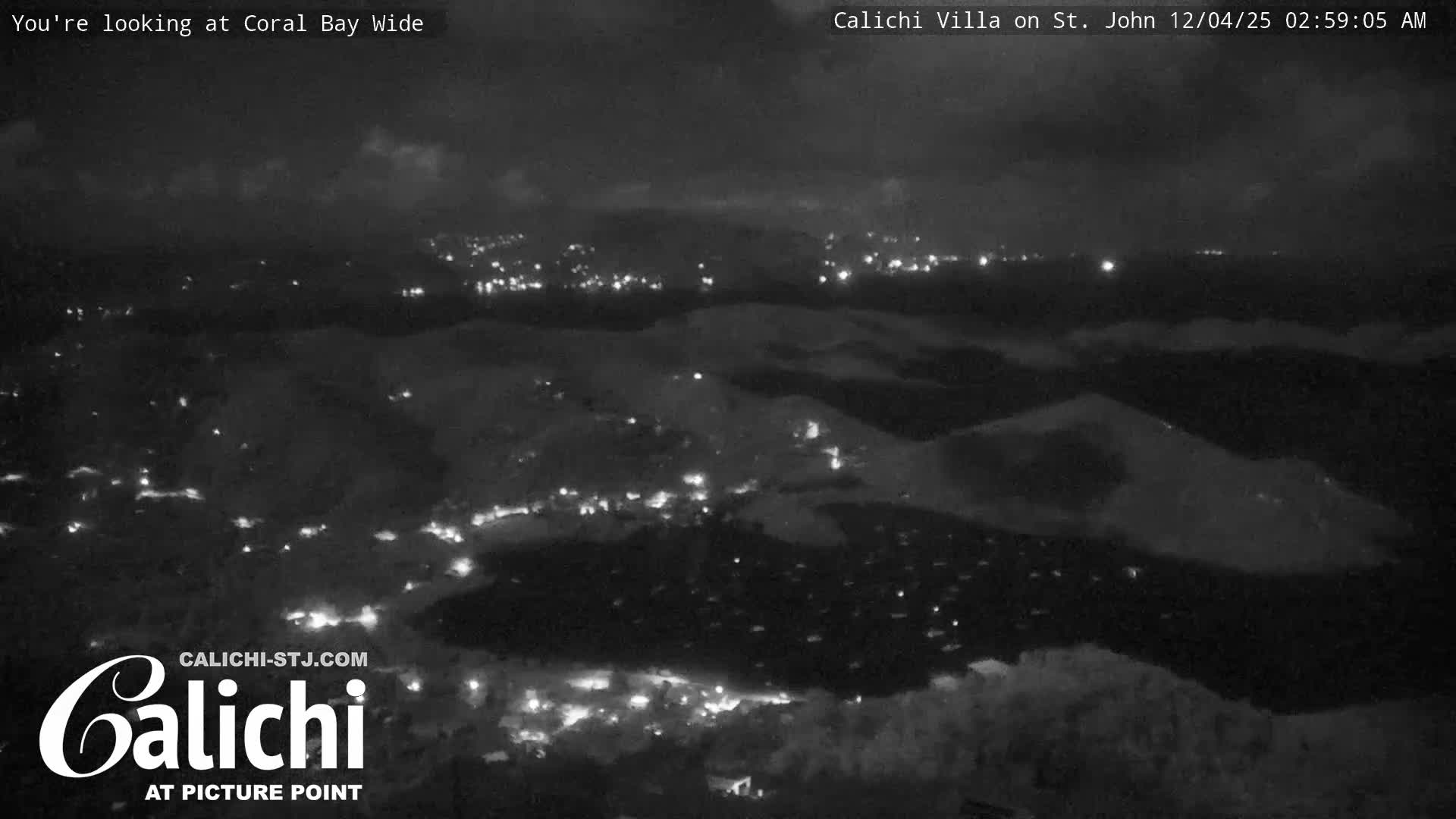 Coral Bay  St. John  & British Virgin Islands View from Calichi Picture Point Live Cam - Coral Bay, St. John,United States Virgin Islands, USA